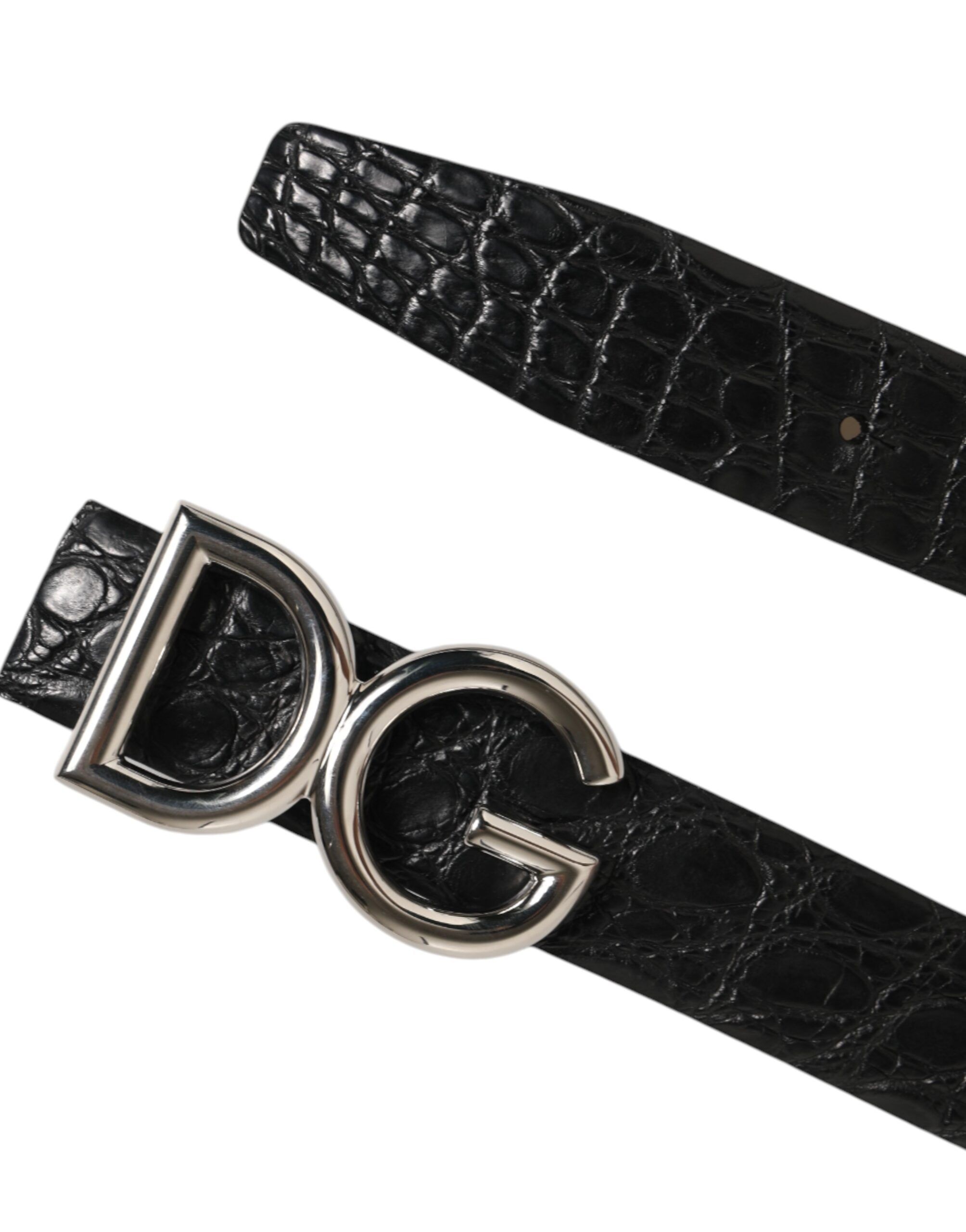 Exotic Leather DG Logo Buckle Men's Belt - Dolce & Gabbana - Modalova
