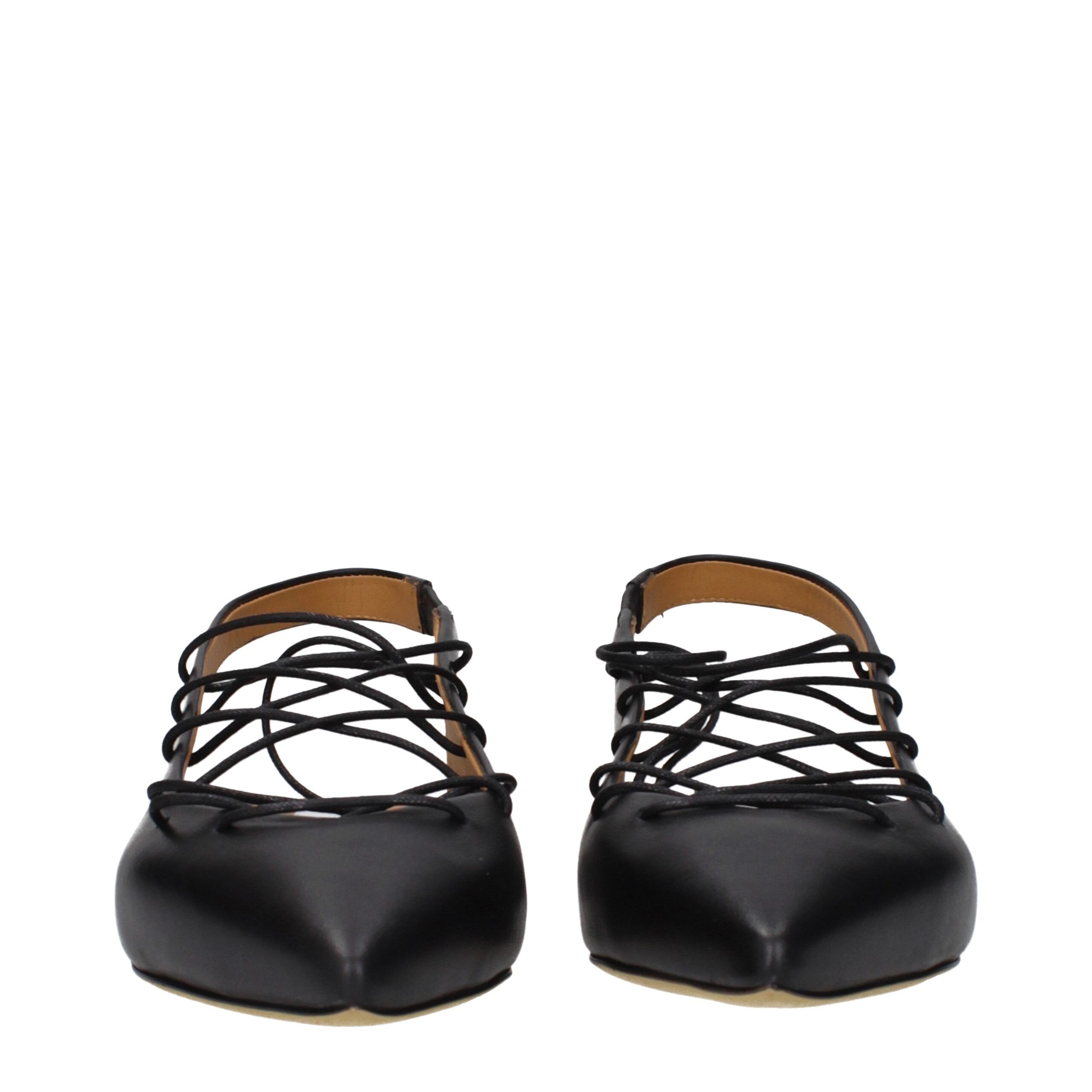 Leather Women's Flats - Moschino - Modalova