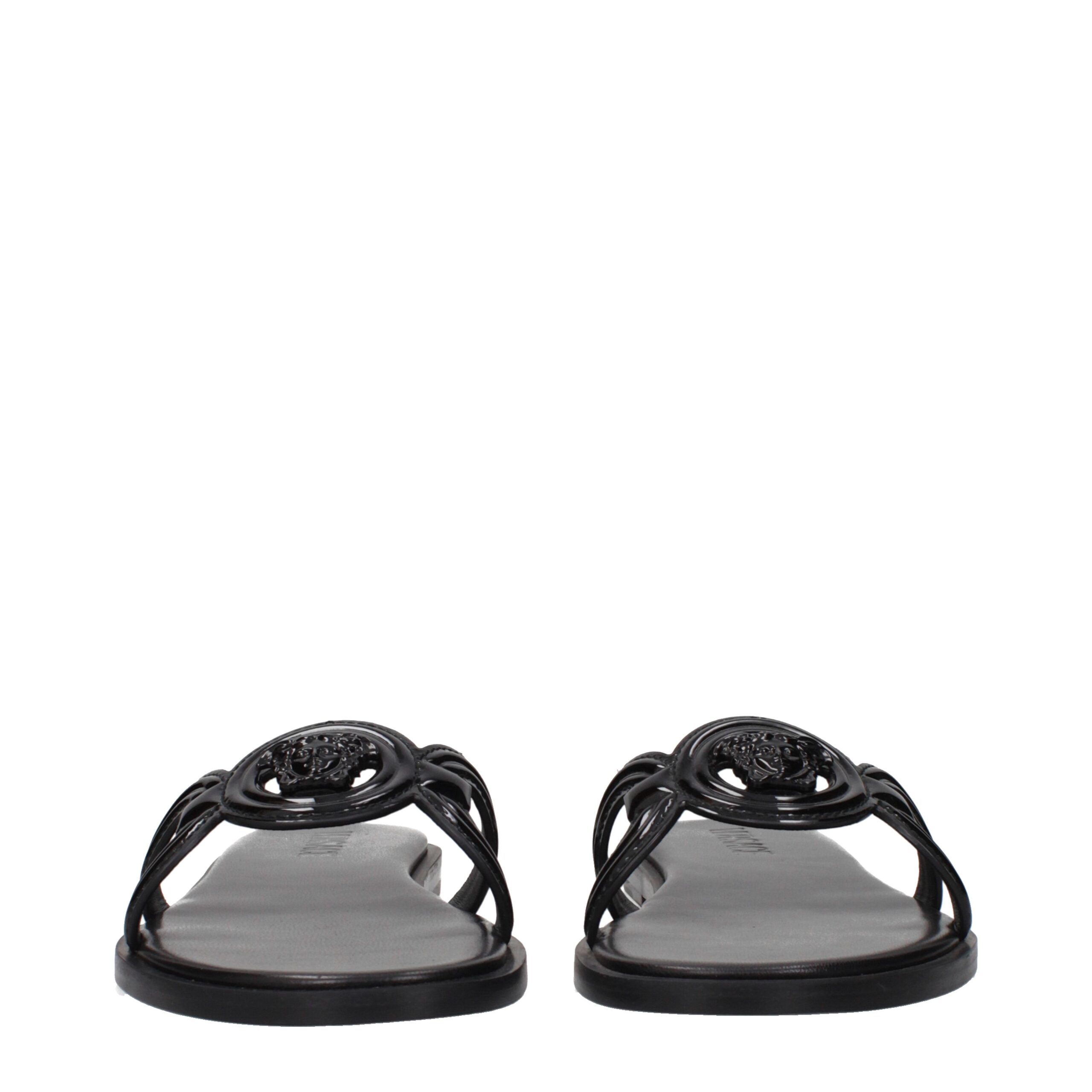 Leather Women's Slippers - Versace - Modalova