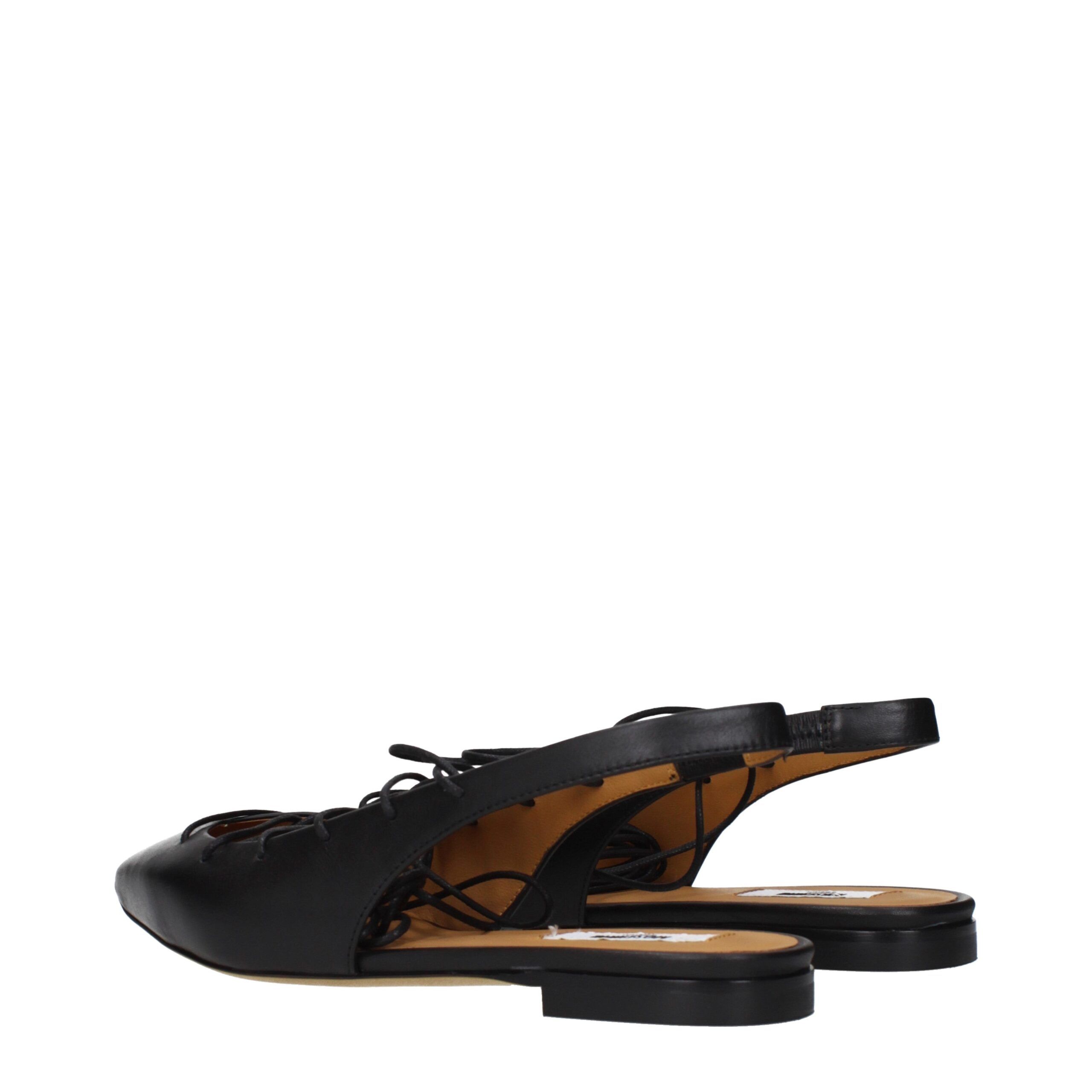 Leather Women's Flats - Moschino - Modalova