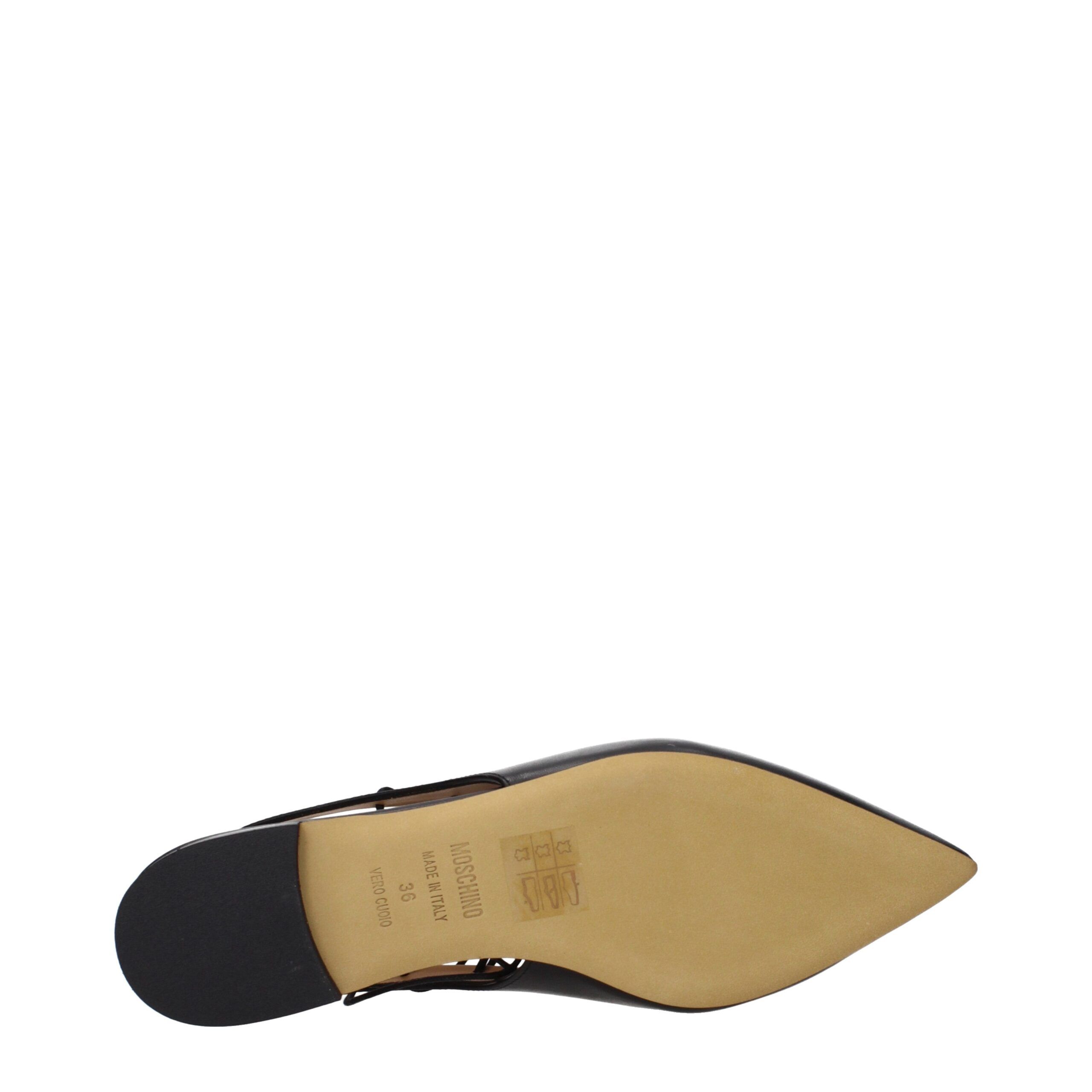 Leather Women's Flats - Moschino - Modalova