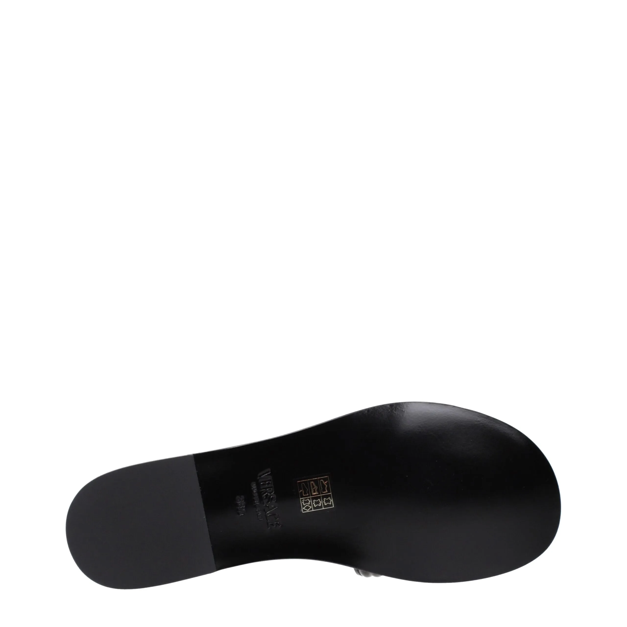 Leather Women's Slippers - Versace - Modalova