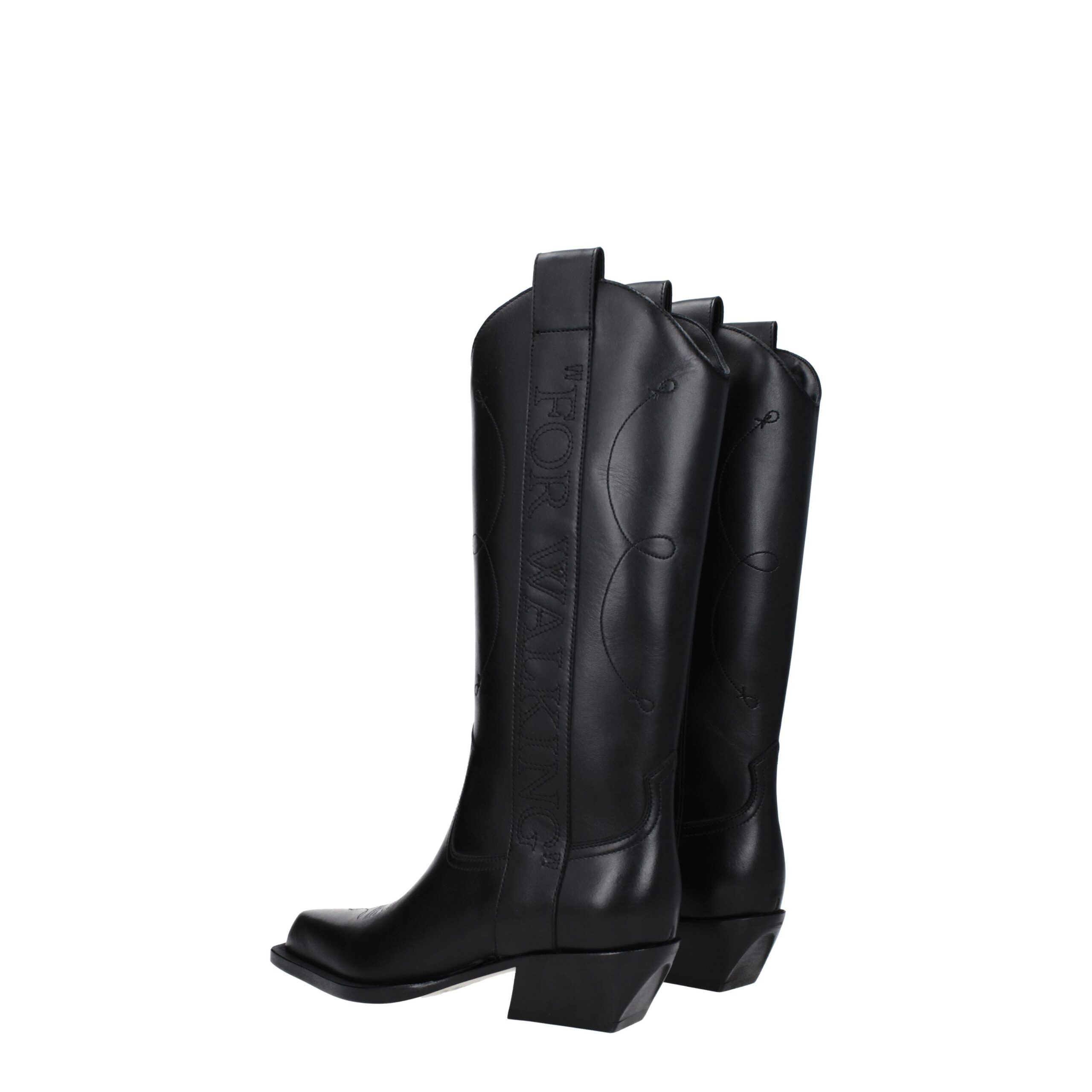 Leather High Heel Women's Boots - Off-White - Modalova