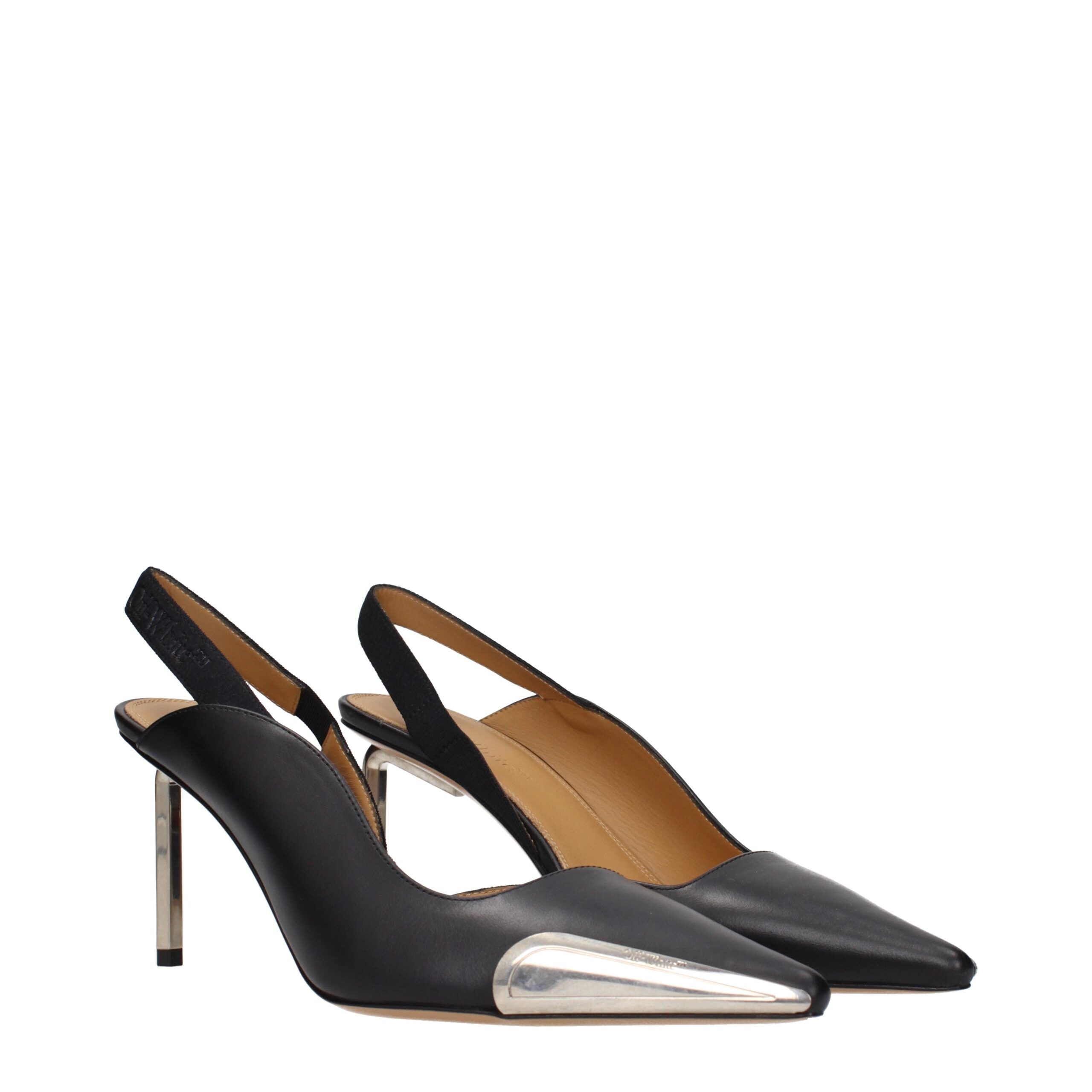 Leather High Heel Women's Pumps - Off-White - Modalova