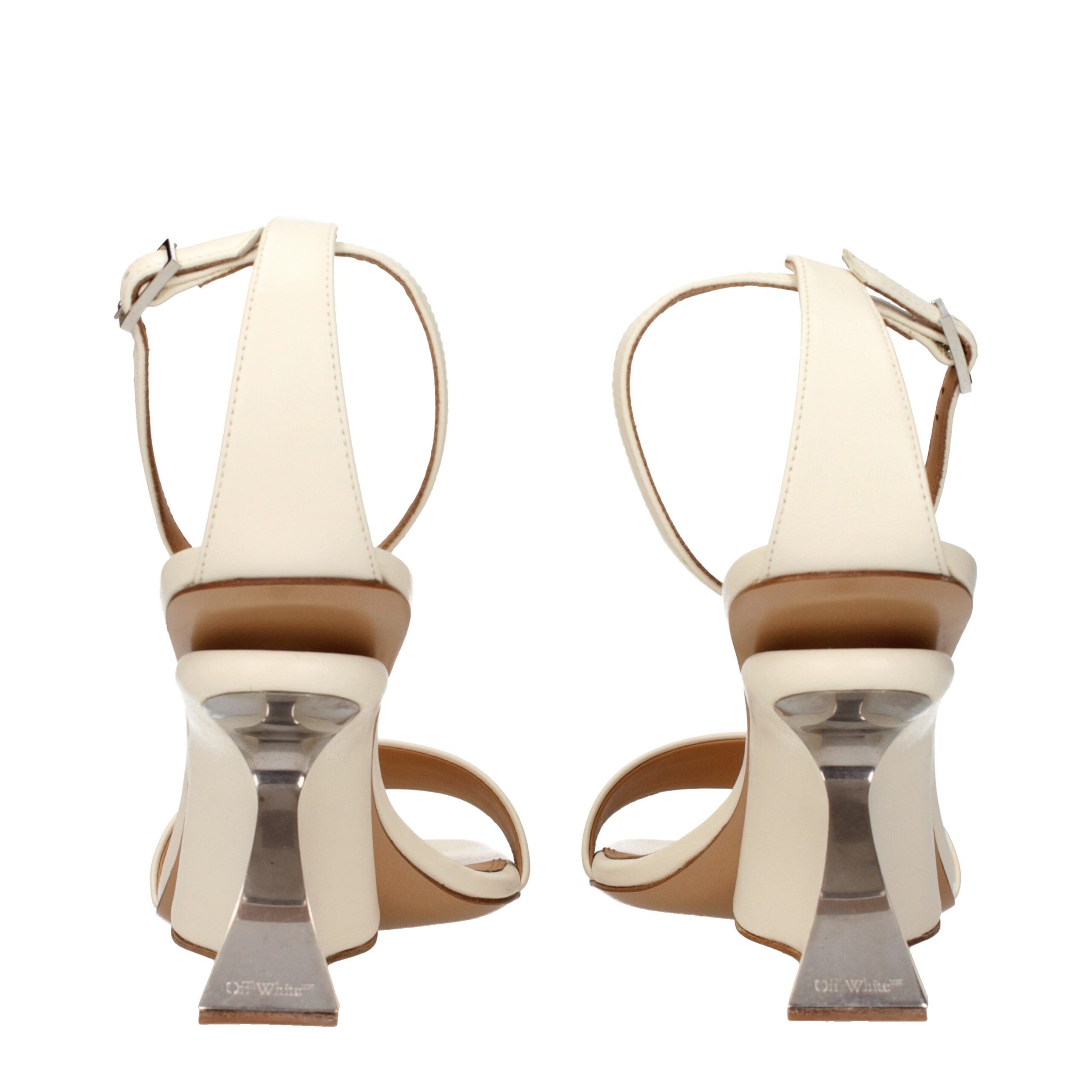 Leather Platform Women's Sandals - Off-White - Modalova
