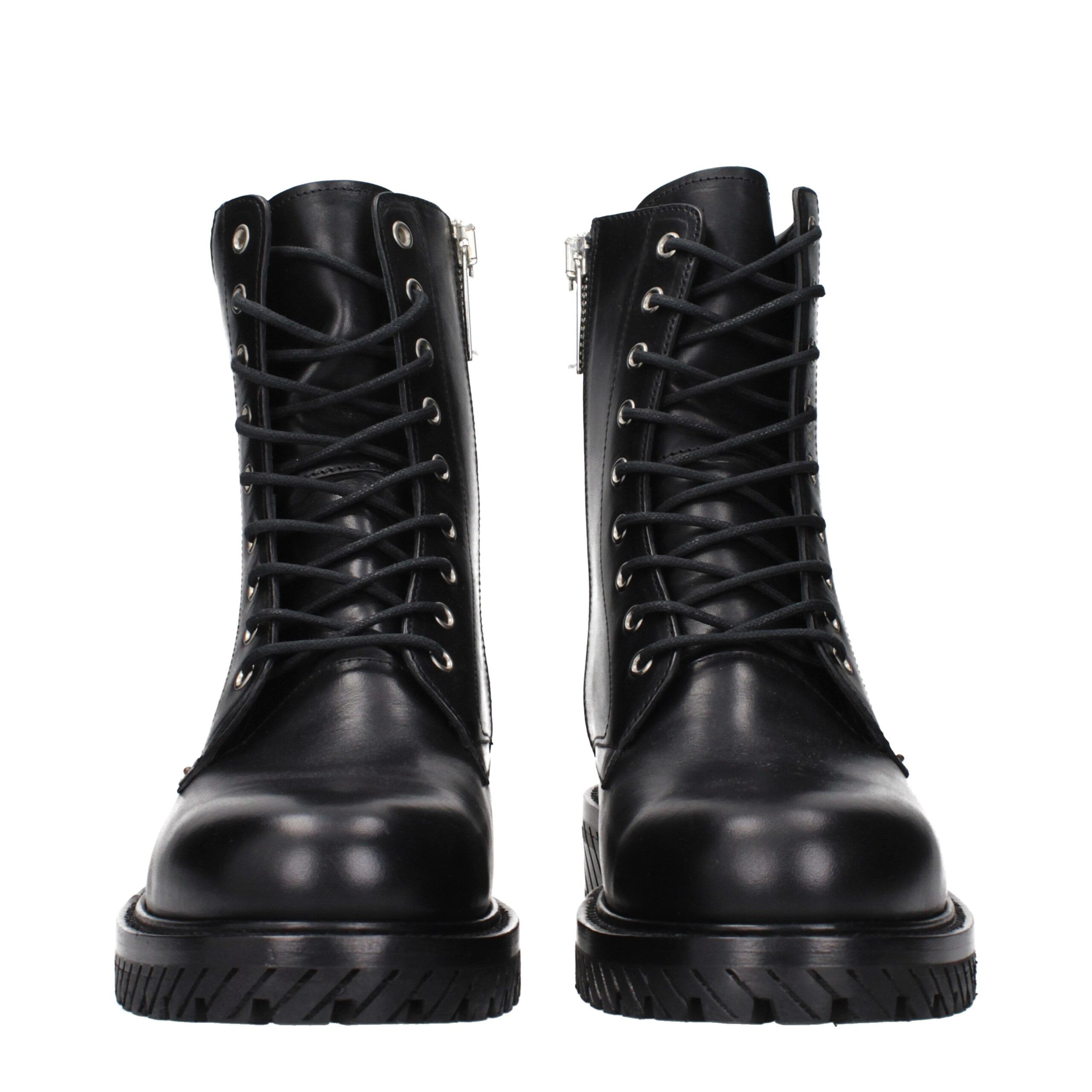 Leather Ankle Men's Boots - Off-White - Modalova