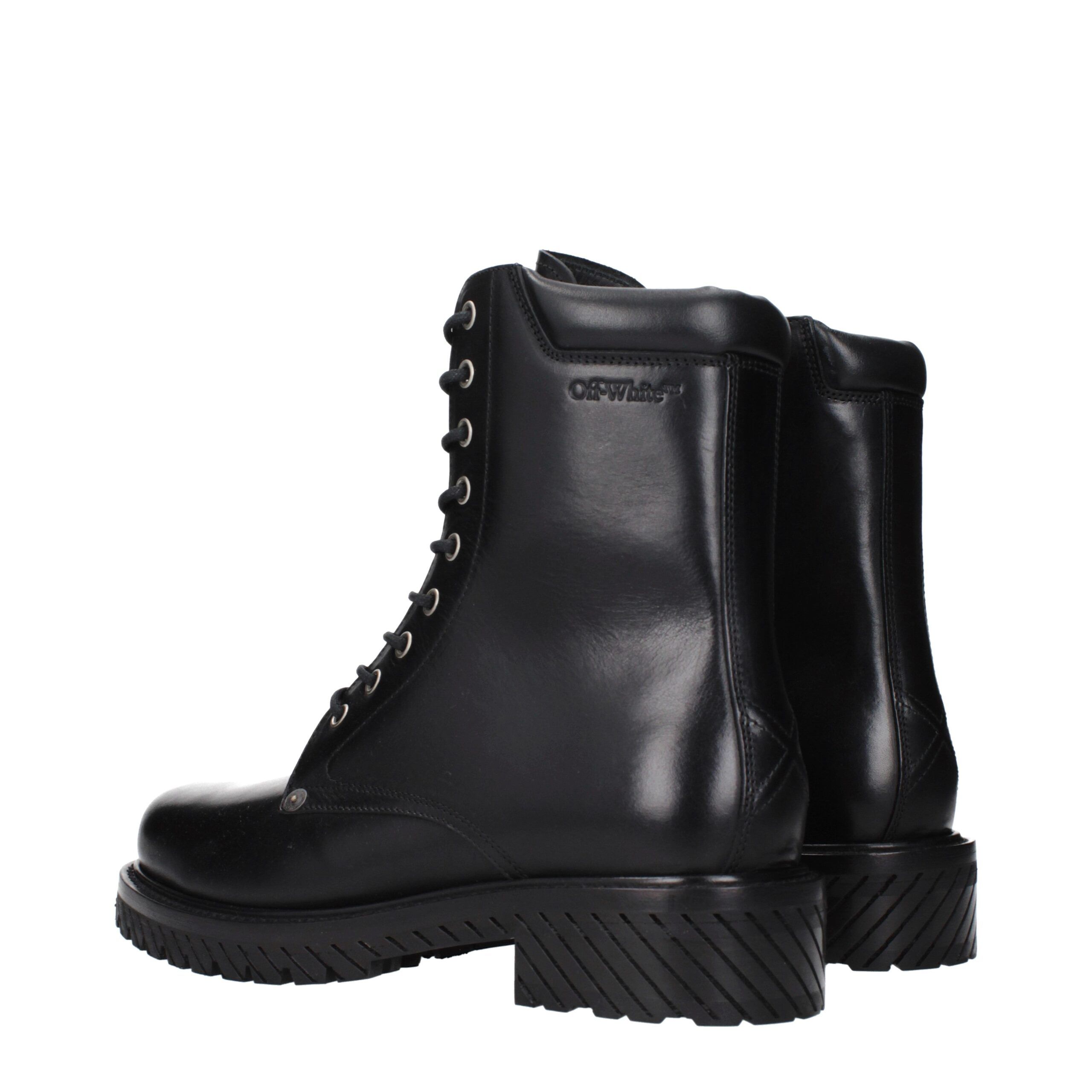 Leather Ankle Men's Boots - Off-White - Modalova