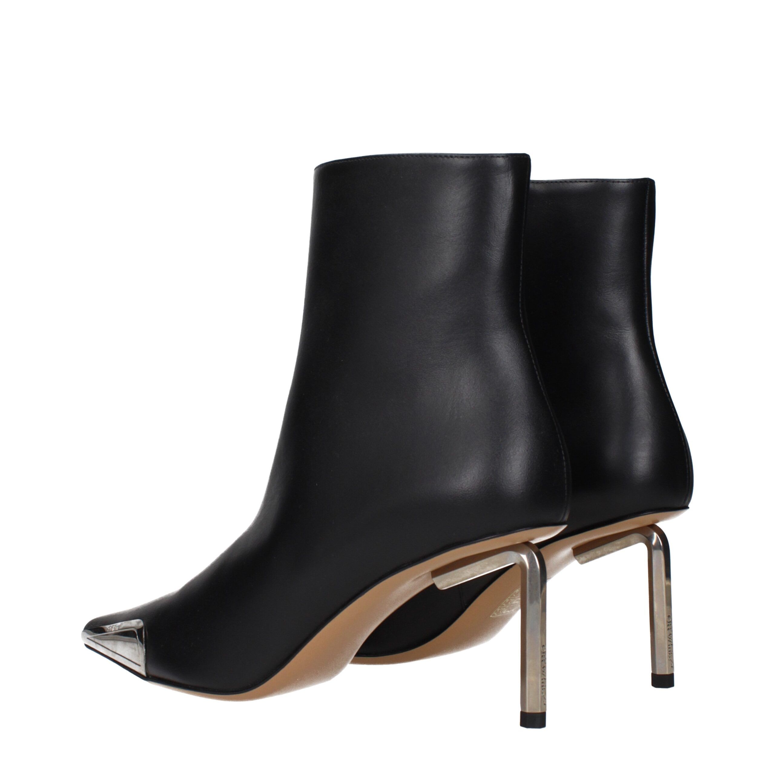 Leather Ankle Women's Boots - Off-White - Modalova