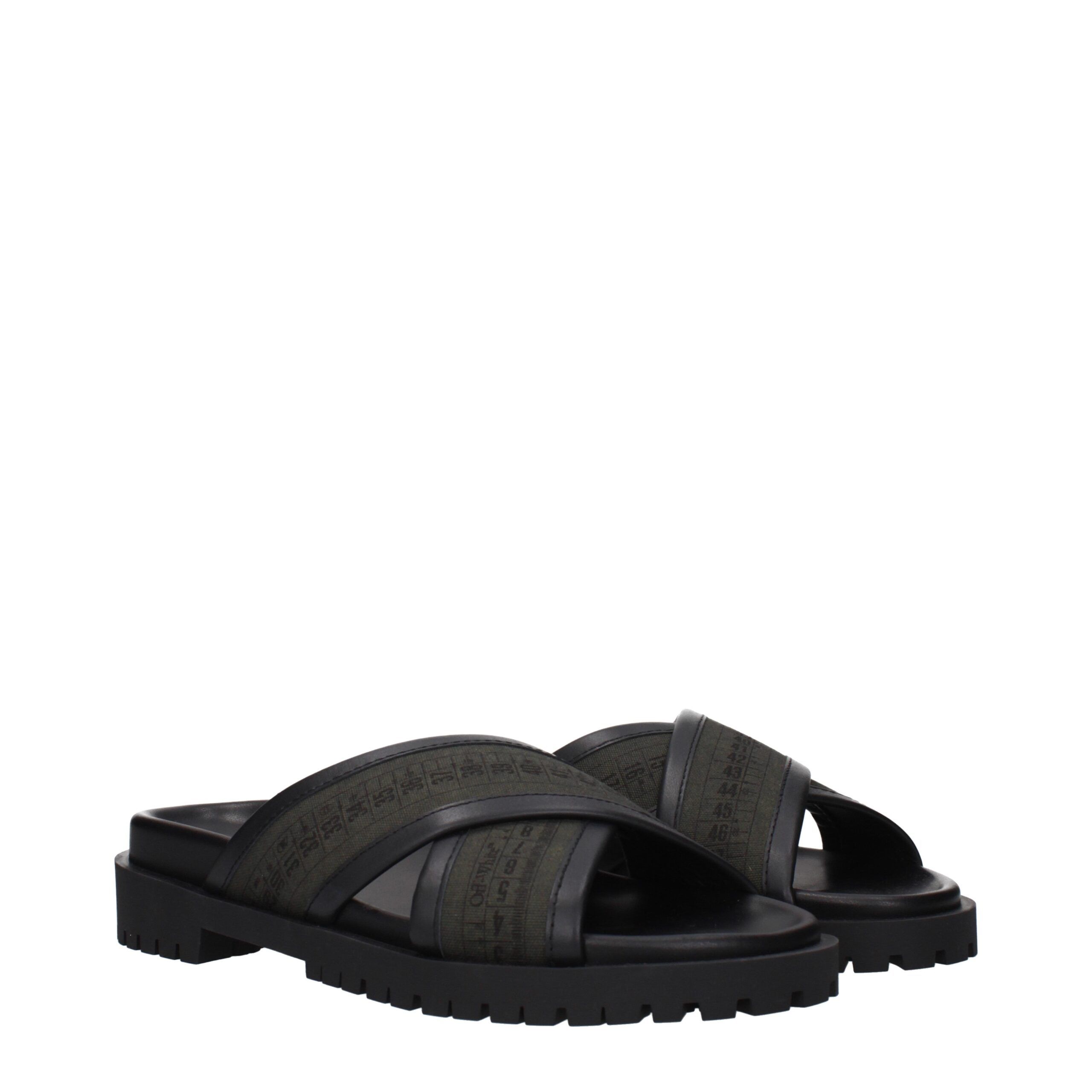 Fabric Flat Men's Sandals - Off-White - Modalova