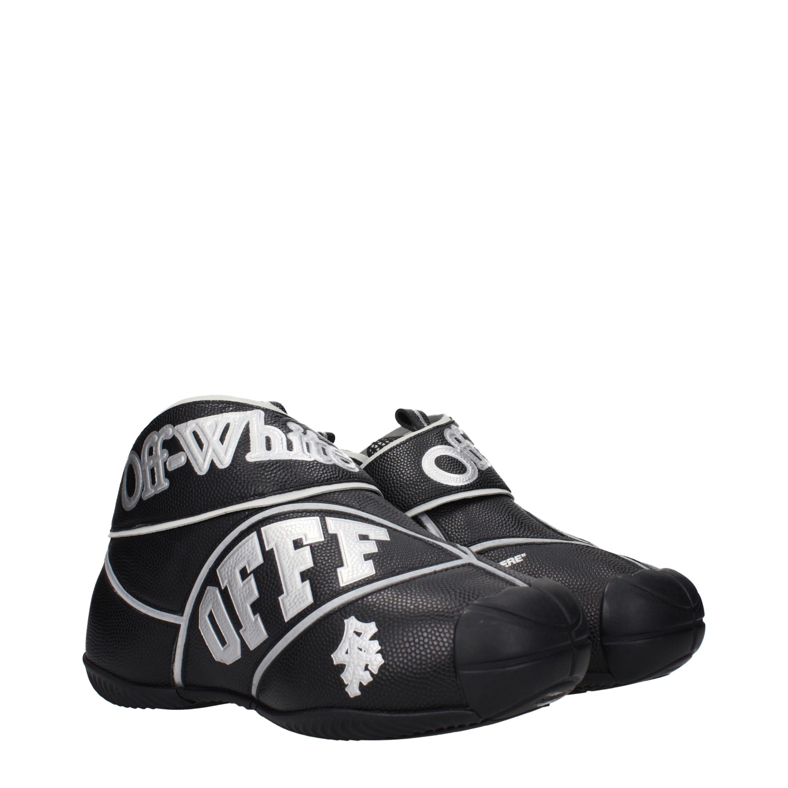 Leather High Top Men's Sneakers - Off-White - Modalova
