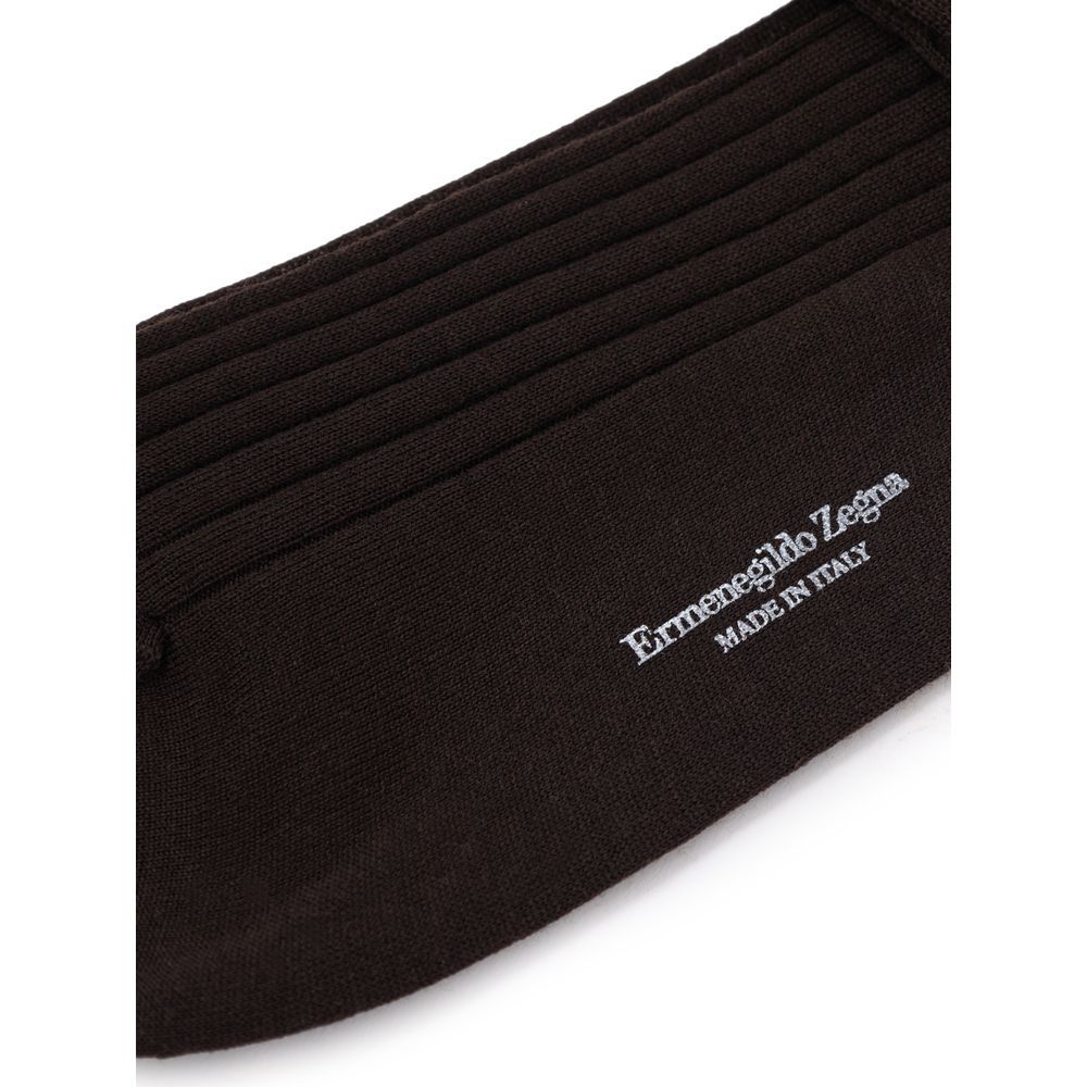 ZEGNA Brown Wool Men's Socks - ZEGNA - Modalova