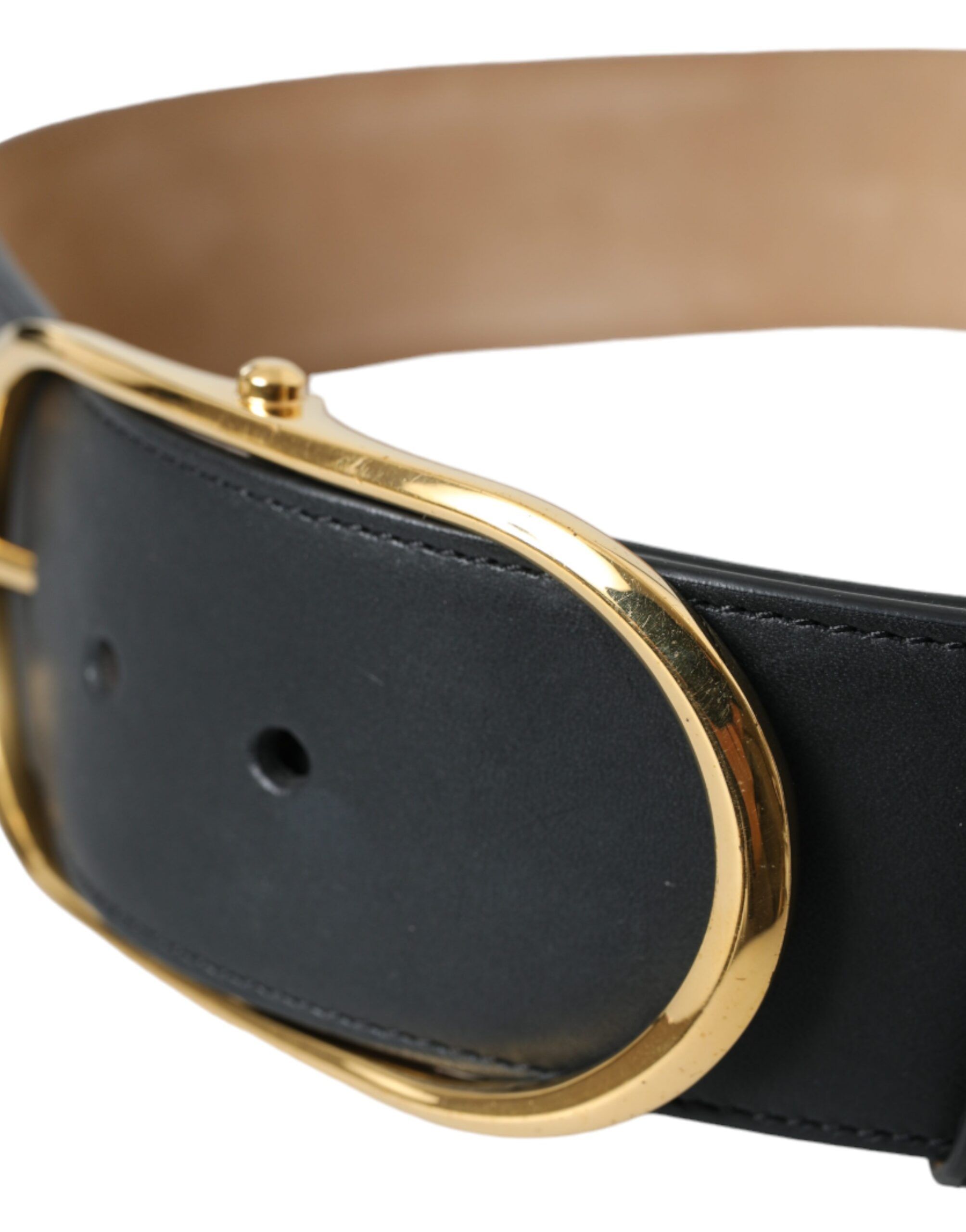 Leather Classic Metal Oval Buckle Men's Belt - Dolce & Gabbana - Modalova
