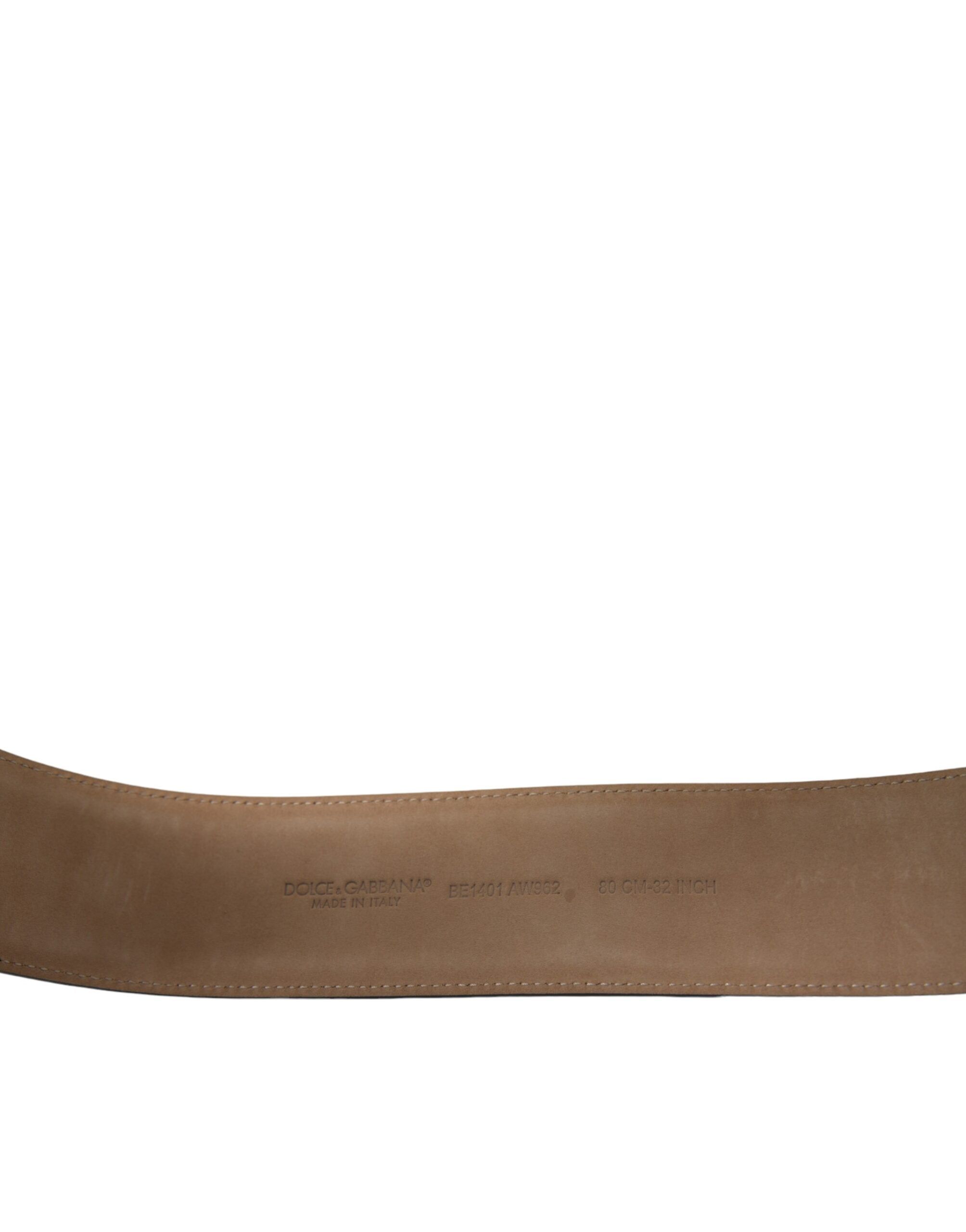 Leather Classic Metal Oval Buckle Men's Belt - Dolce & Gabbana - Modalova