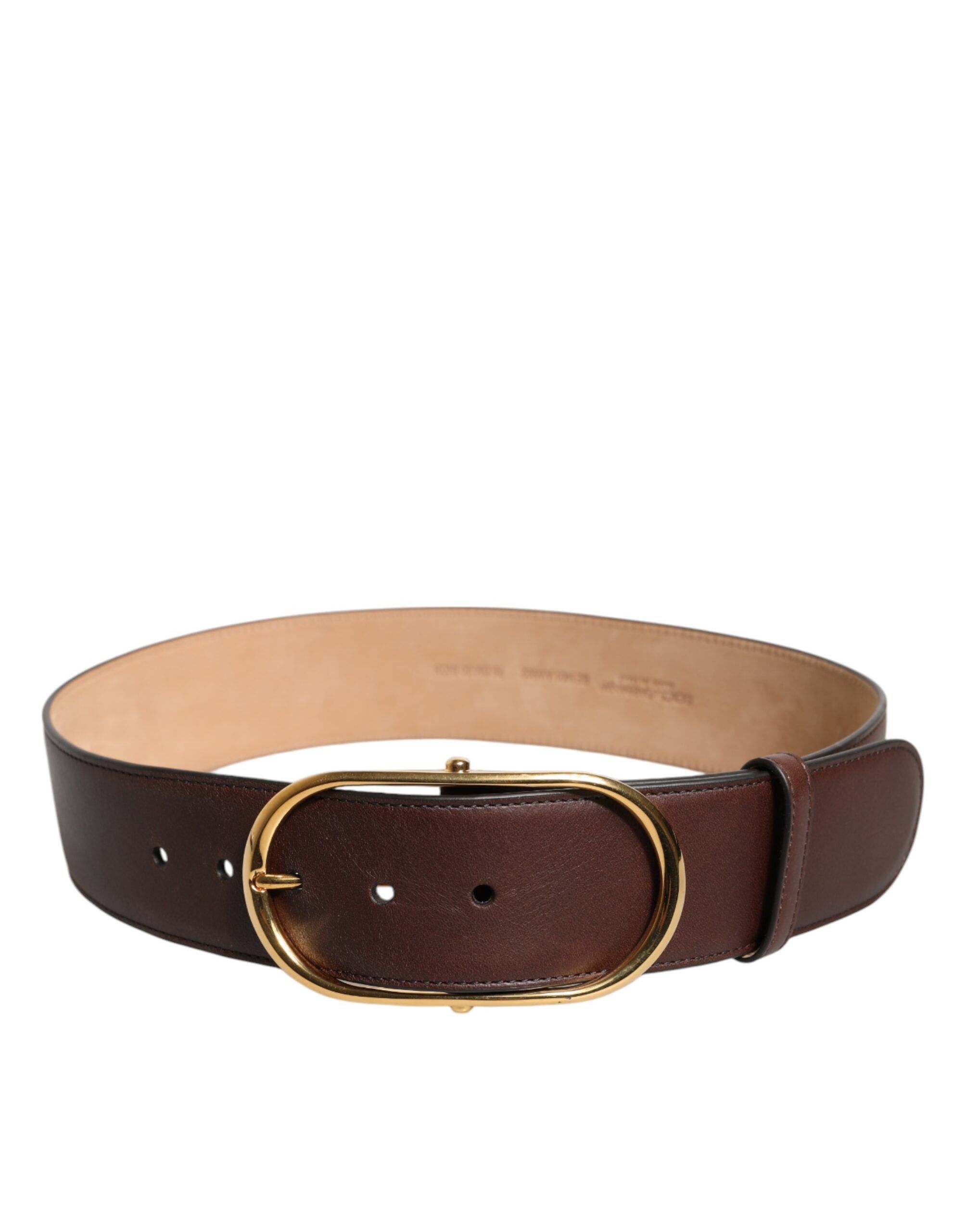 Leather Classic Metal Oval Buckle Men's Belt - Dolce & Gabbana - Modalova