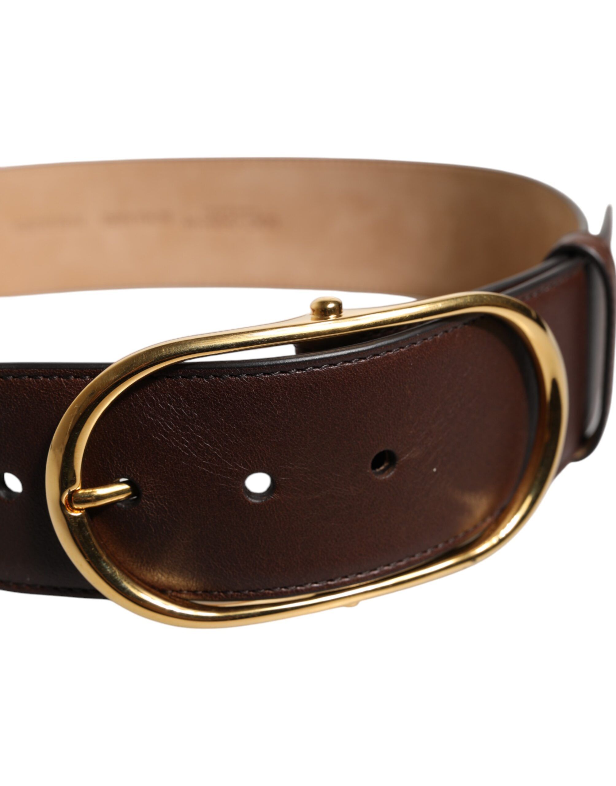 Leather Classic Metal Oval Buckle Men's Belt - Dolce & Gabbana - Modalova