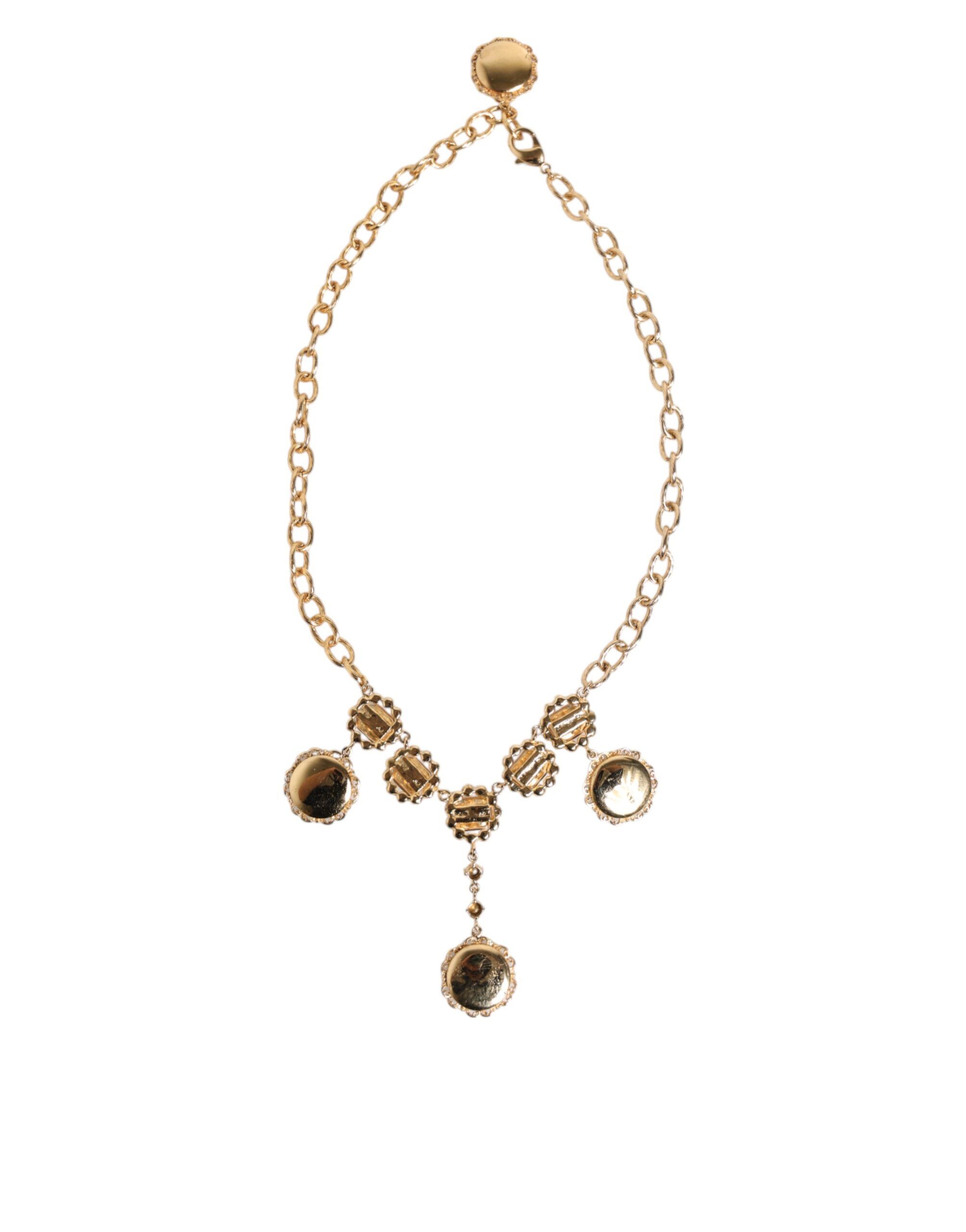 Crystal Clock Pendant Statement Jewelry Women's Necklace - Dolce & Gabbana - Modalova