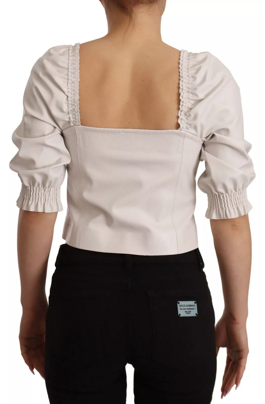 Square Neck Button Down Crop Women's Blouse (Pre-Owned) - PINKO - Modalova