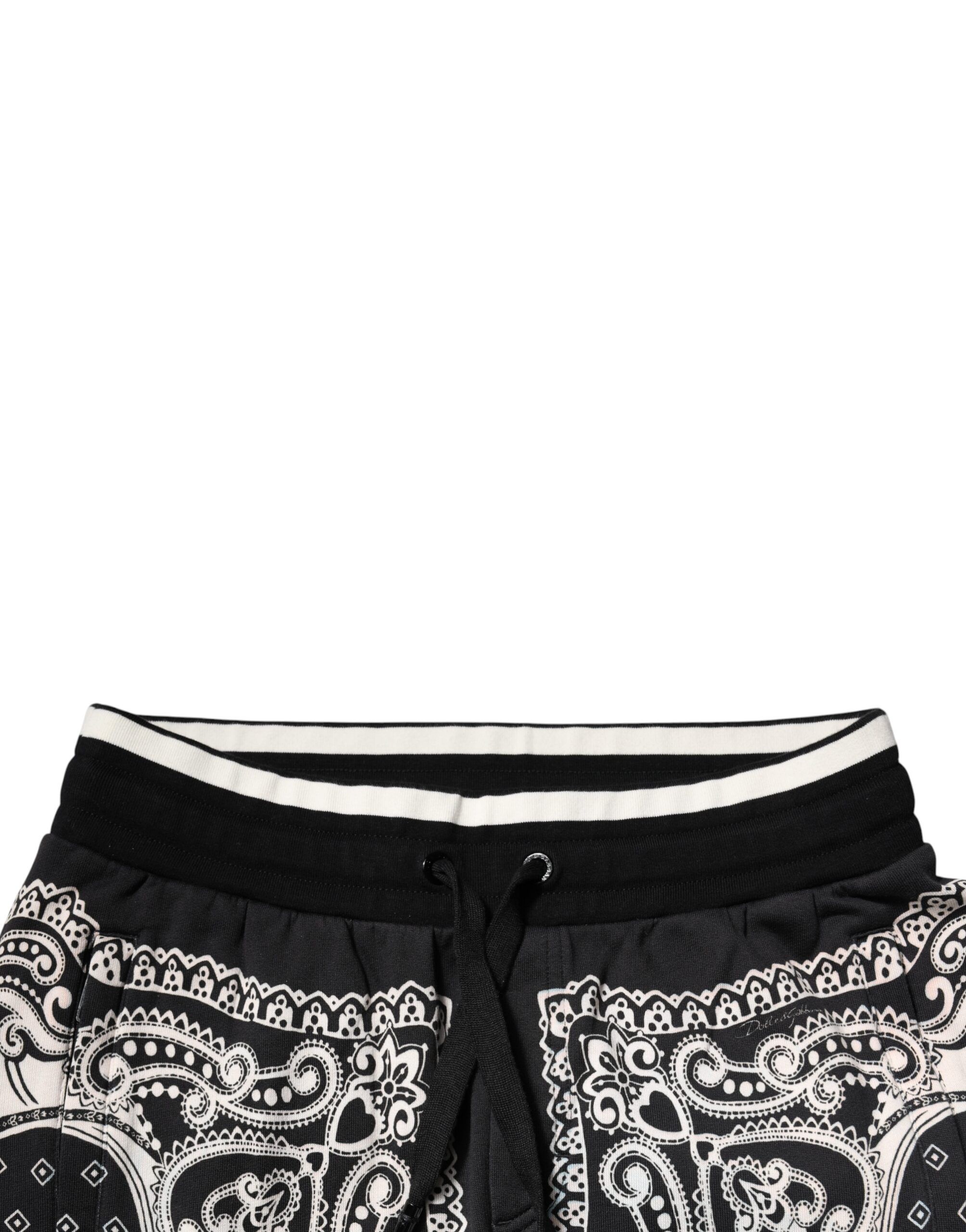 Black Cotton Bandana Jogger SweatMen's Men's Pants - Dolce & Gabbana - Modalova