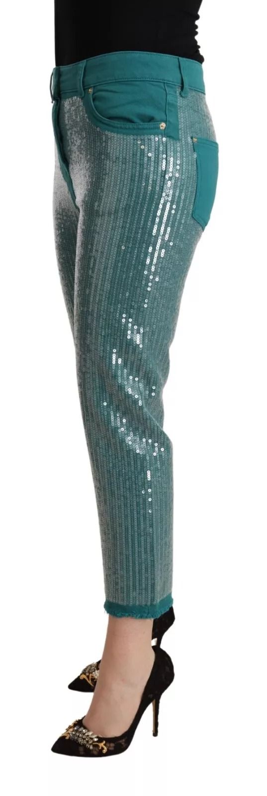 Cadet Sequined Low Waist Cropped Trouser Women's Pants (Pre-Owned) - Blumarine - Modalova