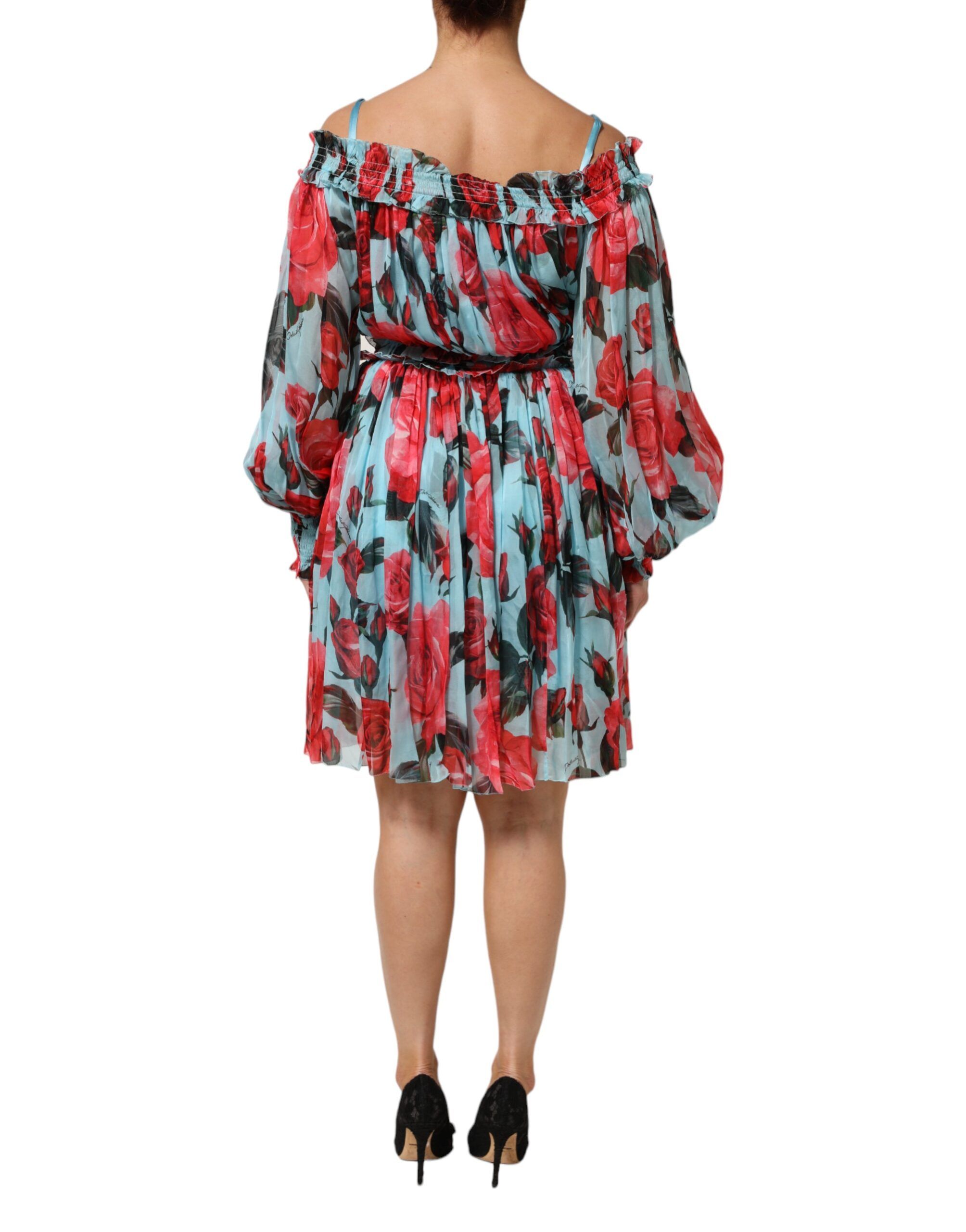 Romantic Floral Silk Chiffon Women's Dress - Dolce & Gabbana - Modalova
