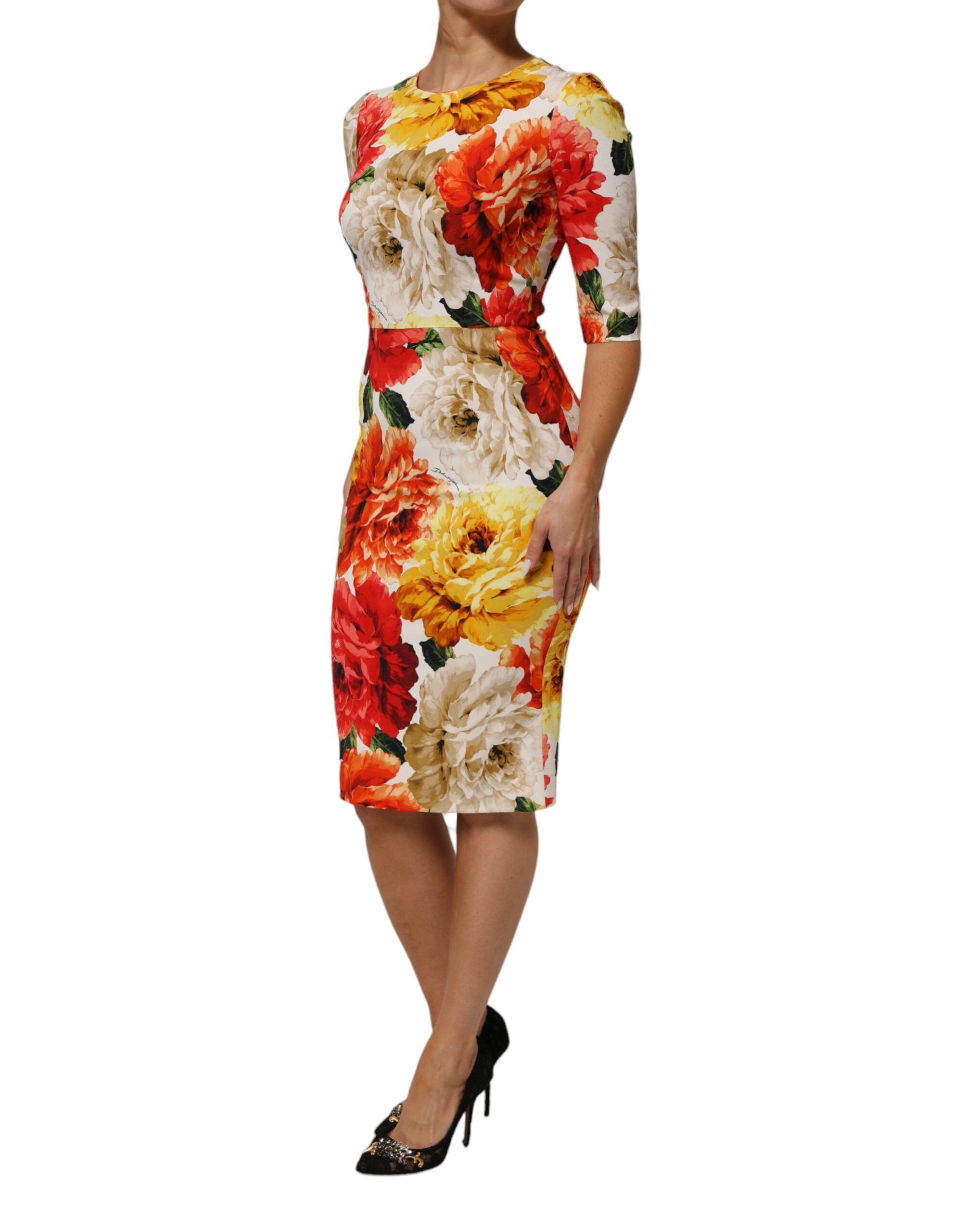 Floral Print Viscose Sheath Women's Dress - Dolce & Gabbana - Modalova