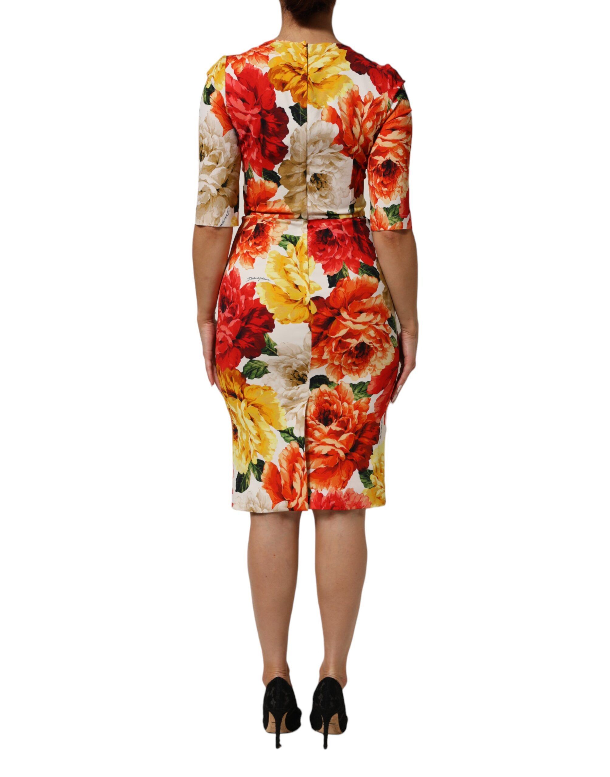 Floral Print Viscose Sheath Women's Dress - Dolce & Gabbana - Modalova