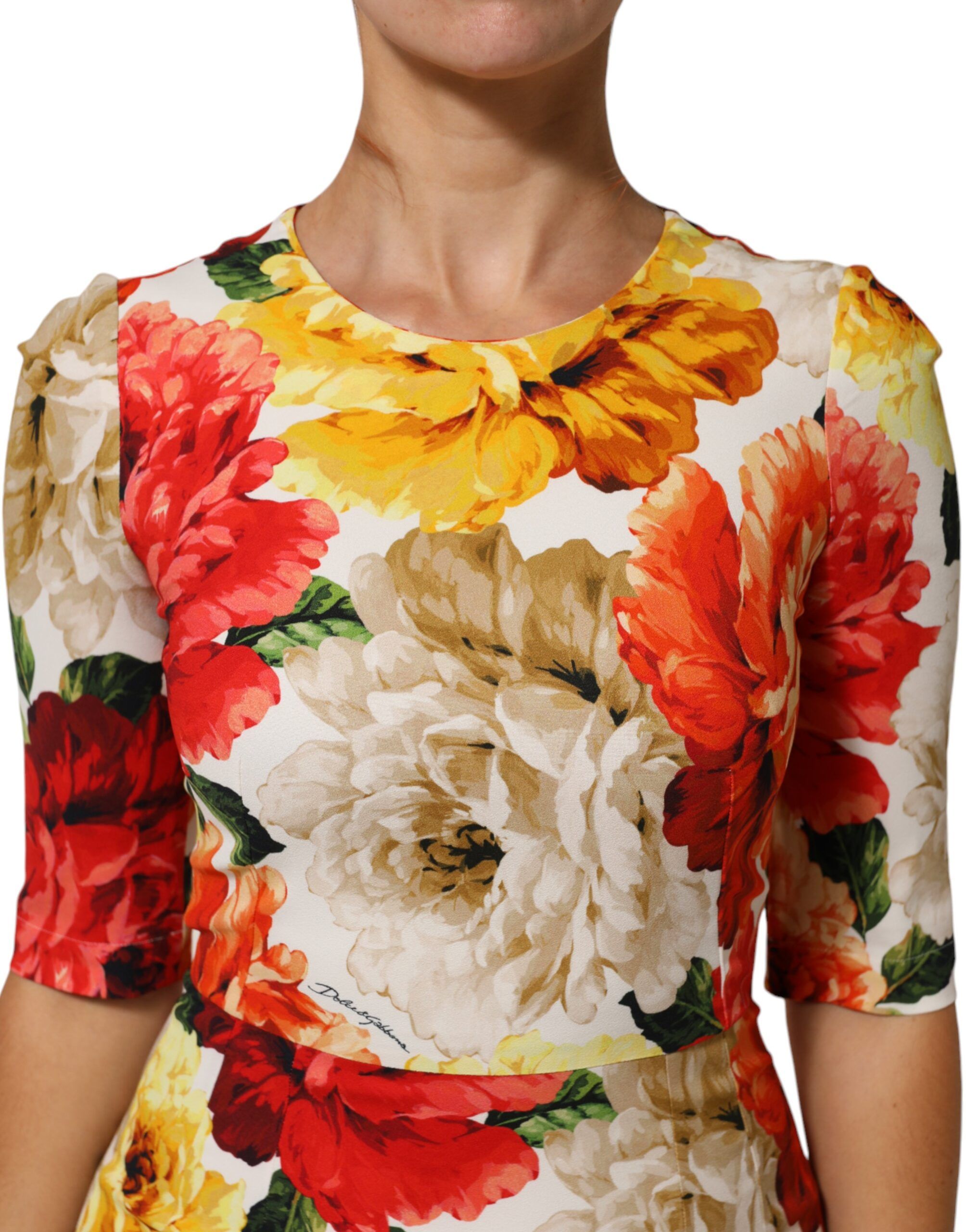 Floral Print Viscose Sheath Women's Dress - Dolce & Gabbana - Modalova