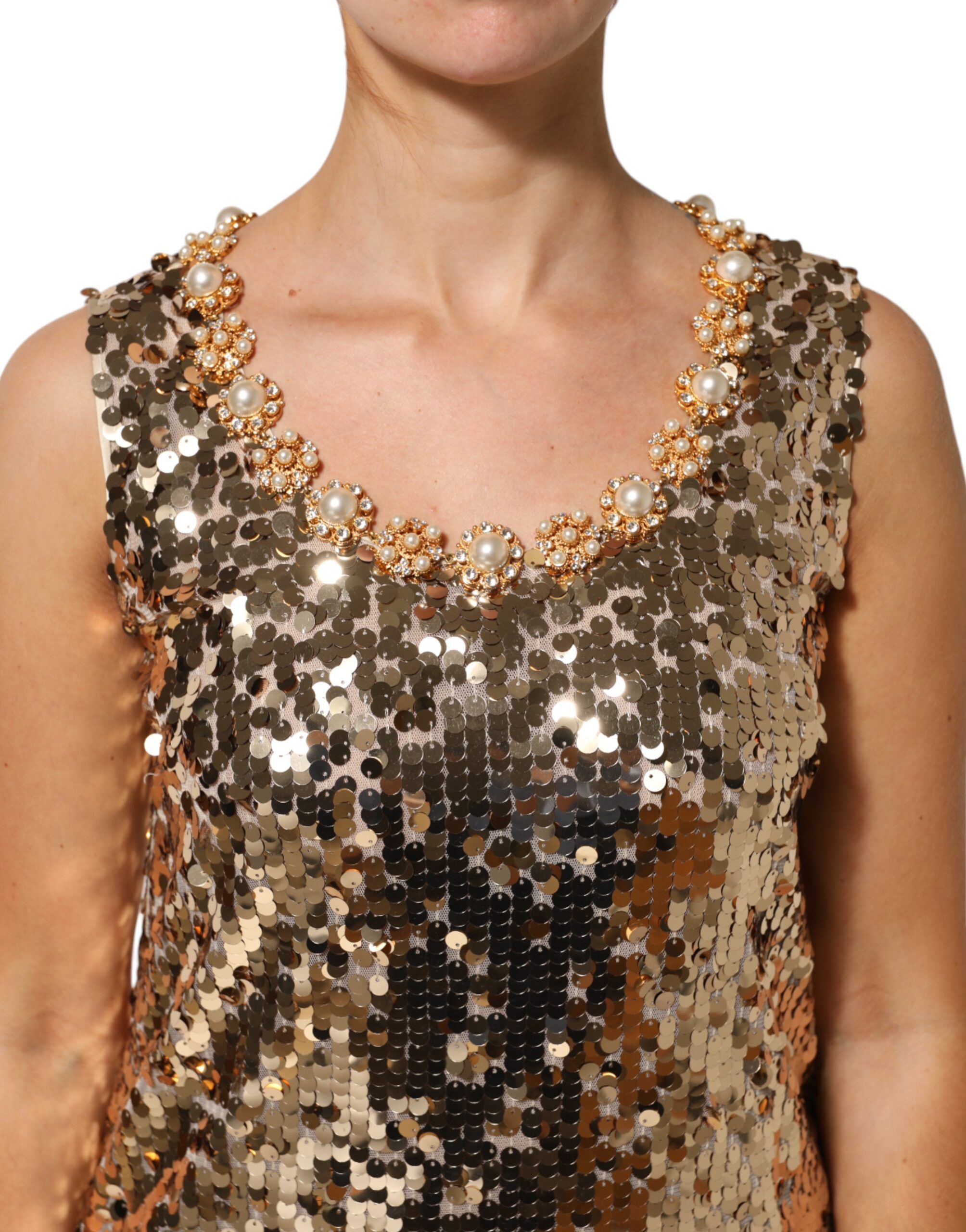 Sequined Nylon A-line Sheath Mini Women's Dress - Dolce & Gabbana - Modalova
