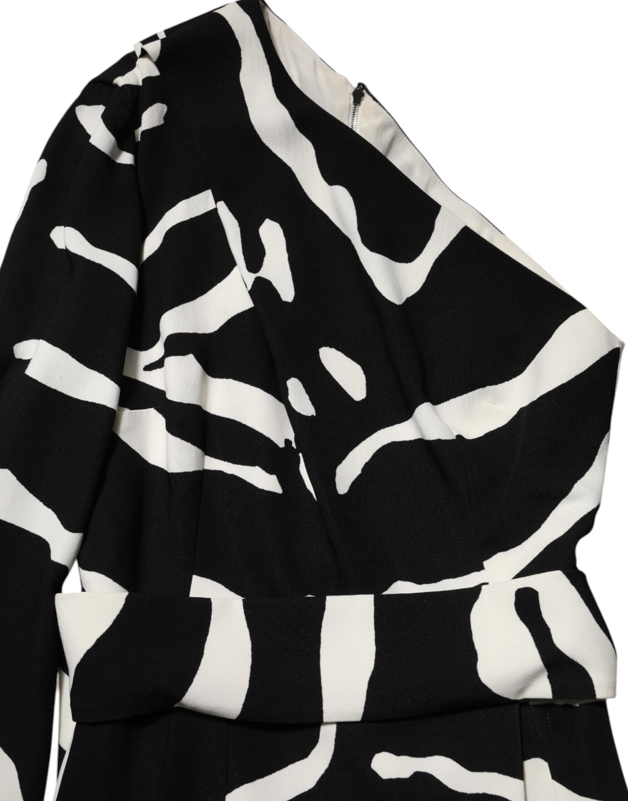 Black White One Shoulder High Slit Mini Women's Dress (Pre-Owned) - Dolce & Gabbana - Modalova