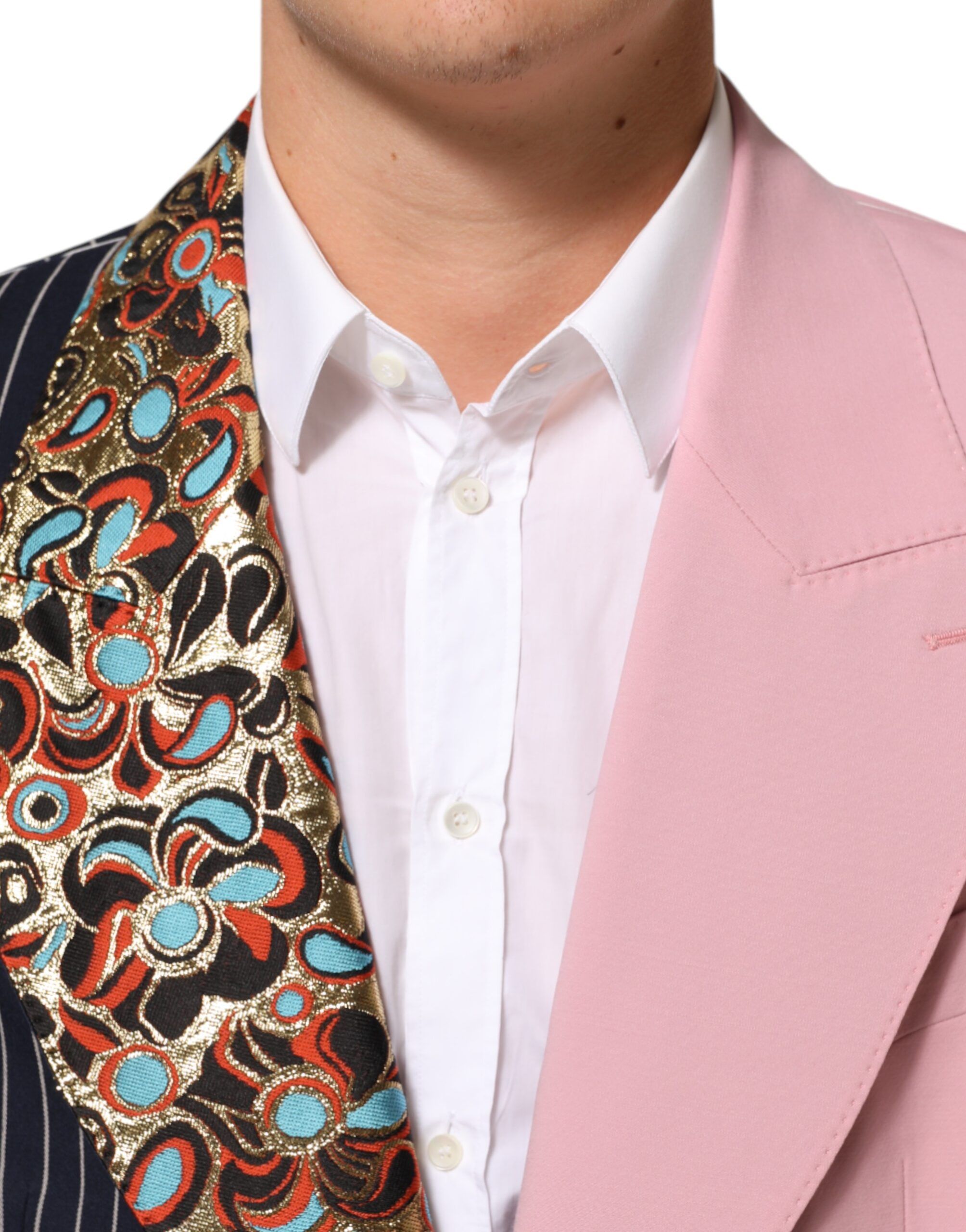 Patchwork Single Breasted Jacket Men's Blazer - Dolce & Gabbana - Modalova