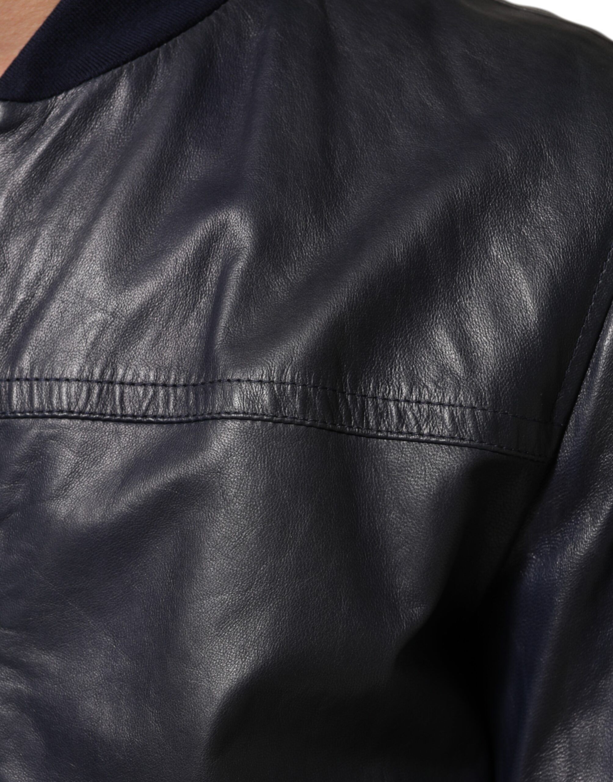 Leather Full Zip Biker Blouson Men's Jacket (Pre-Owned) - Dolce & Gabbana - Modalova
