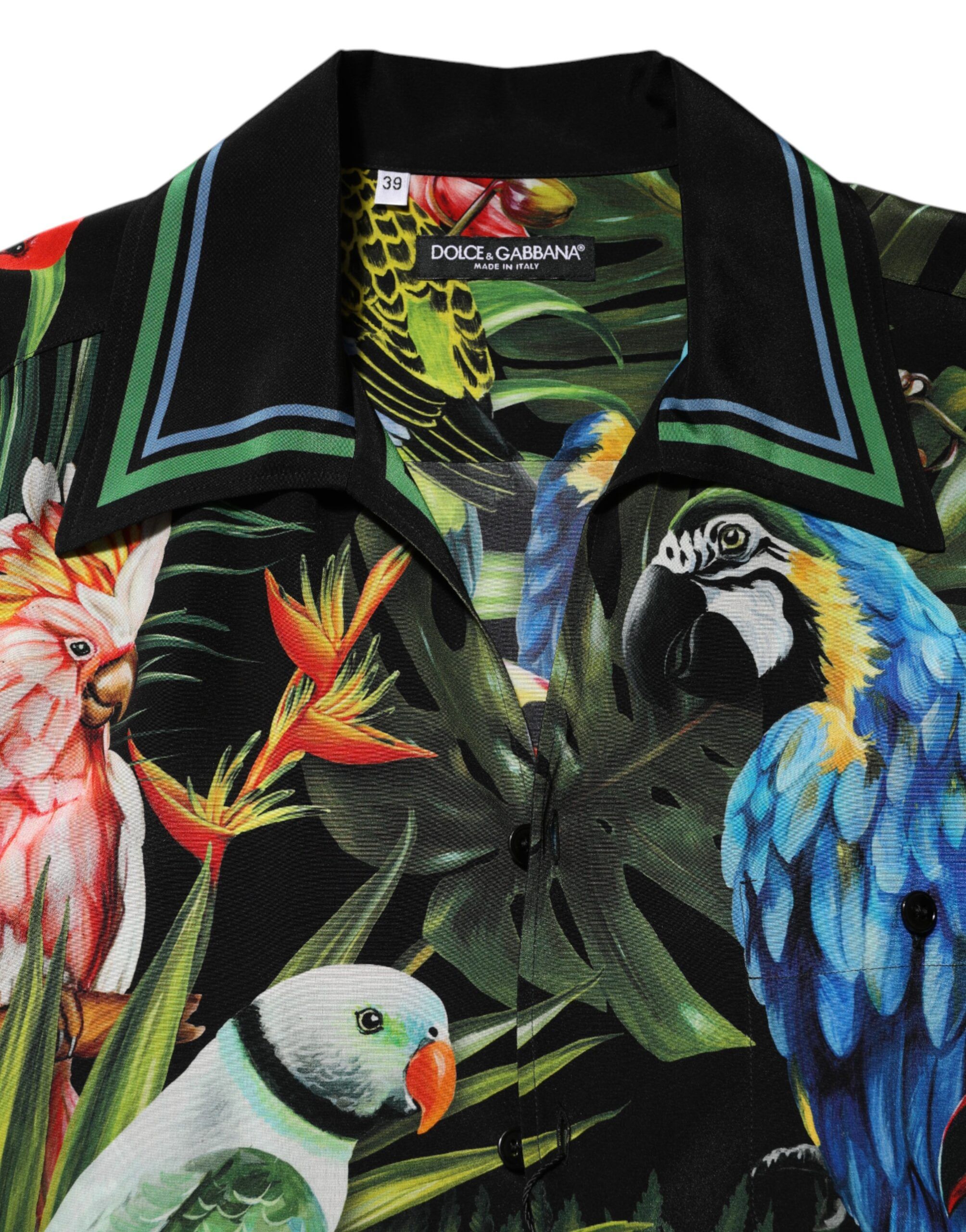 Parrot Print Lounge Casual Men's Shirt - Dolce & Gabbana - Modalova