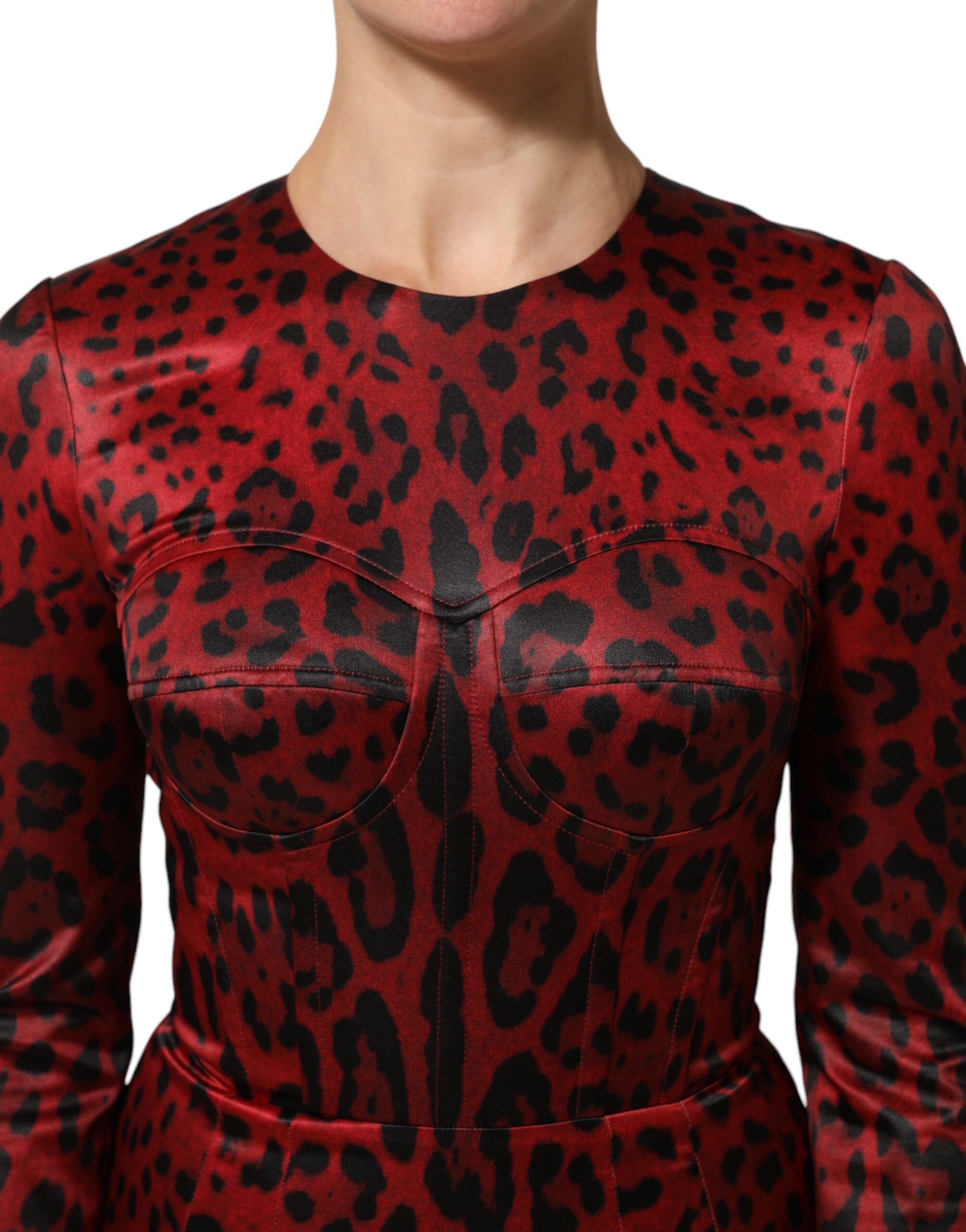 Leopard Sheath Long Sleeves Women's Dress - Dolce & Gabbana - Modalova