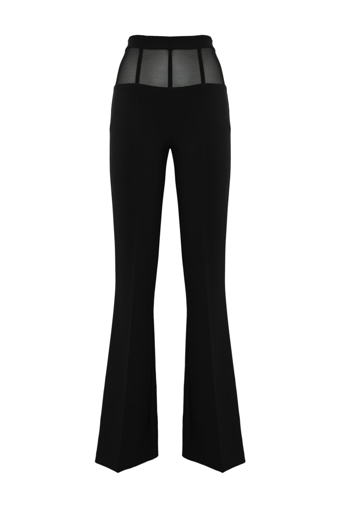 Crepe Trousers With Tulle Basque - Elisabetta Franchi - Modalova