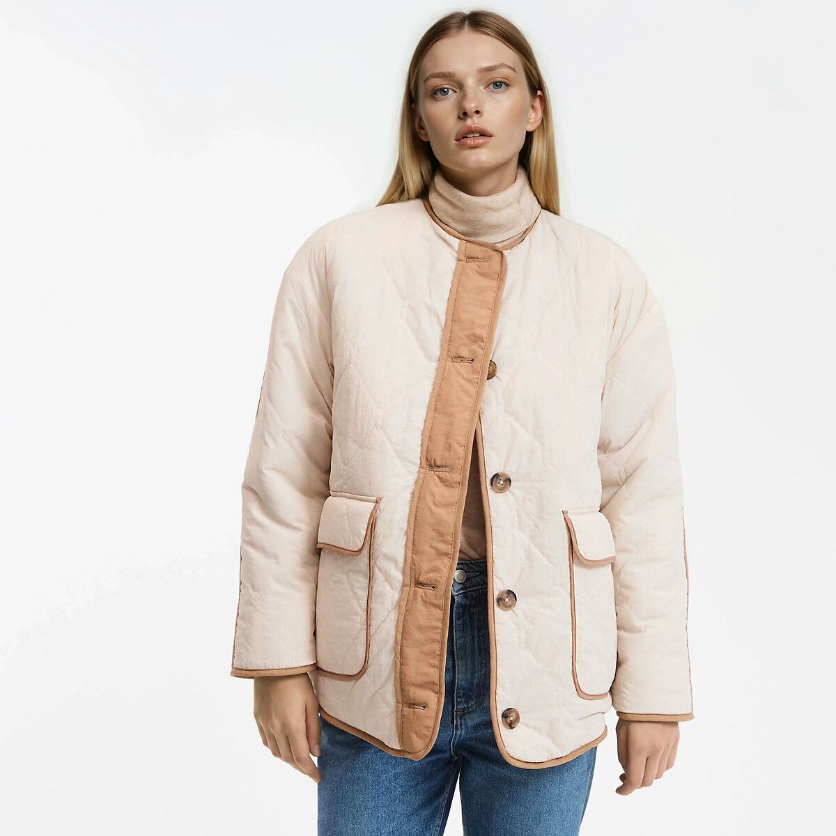 Reversible Quilted Jacket, Plain/Checked - LA REDOUTE COLLECTIONS - Modalova