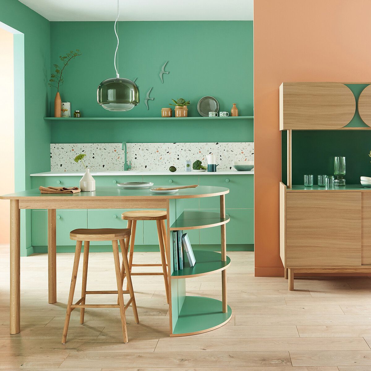 Dragy 68cm High Solid Oak Bar Stool - LA REDOUTE INTERIEURS - Modalova