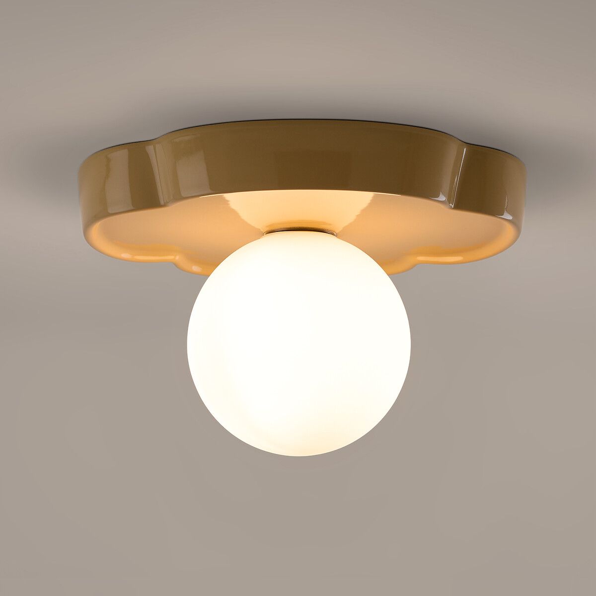 Holi Flower-Shaped Ceramic and Opaline Glass Ceiling Light Or Wall Light, Diameter 30.3cm - LA REDOUTE INTERIEURS - Modalova