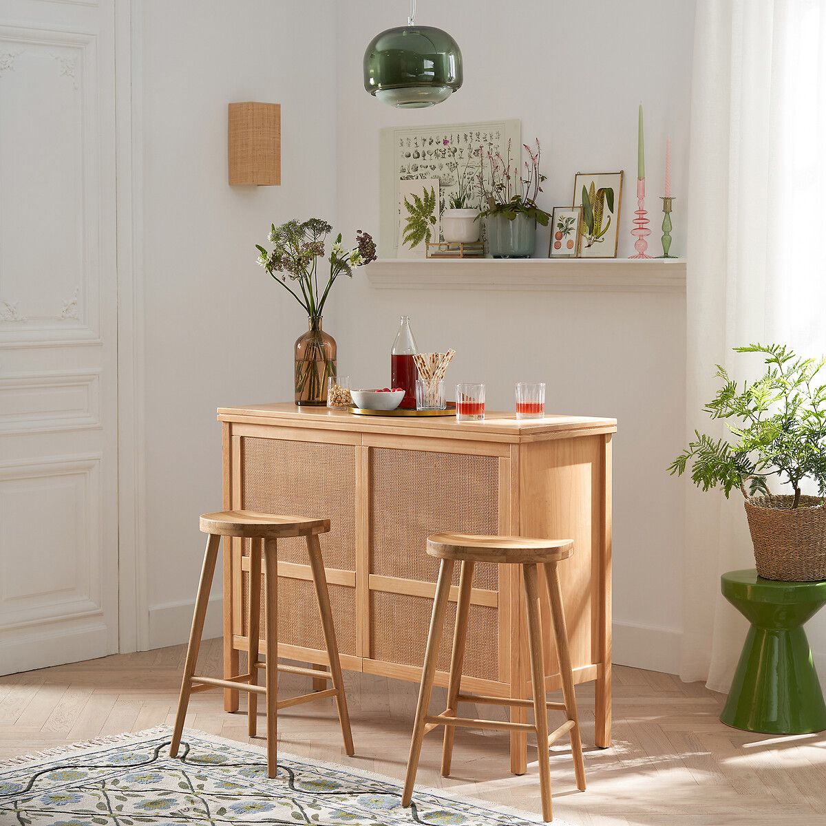 Dragy 68cm High Solid Oak Bar Stool - LA REDOUTE INTERIEURS - Modalova