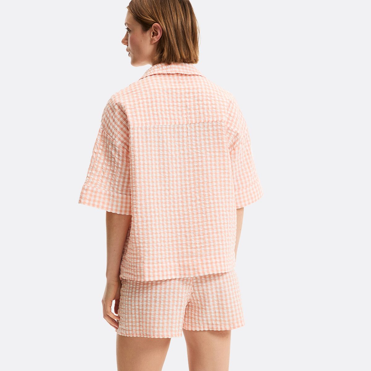 Signatures Aimée Gingham Seersucker Canvas Short Pyjamas - LA REDOUTE COLLECTIONS - Modalova