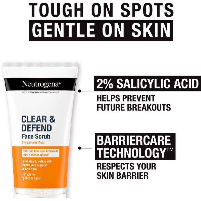 Clear & Defend exfoliante con ácido salicílico 150 ml - Neutrogena - Modalova