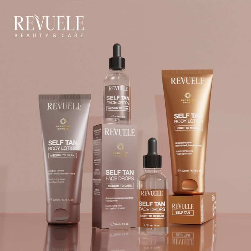 Paradise Bronze Self Tan Face Drops gotas autobronceadoras para el rostro tono Light To Medium 30 ml - Revuele - Modalova