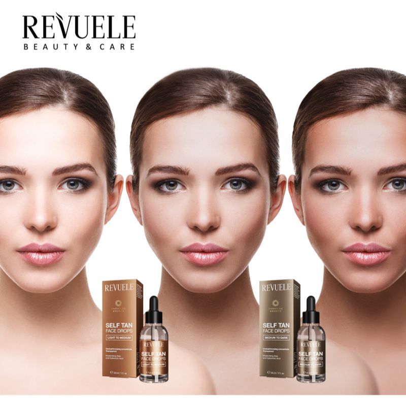 Paradise Bronze Self Tan Face Drops gotas autobronceadoras para el rostro tono Light To Medium 30 ml - Revuele - Modalova