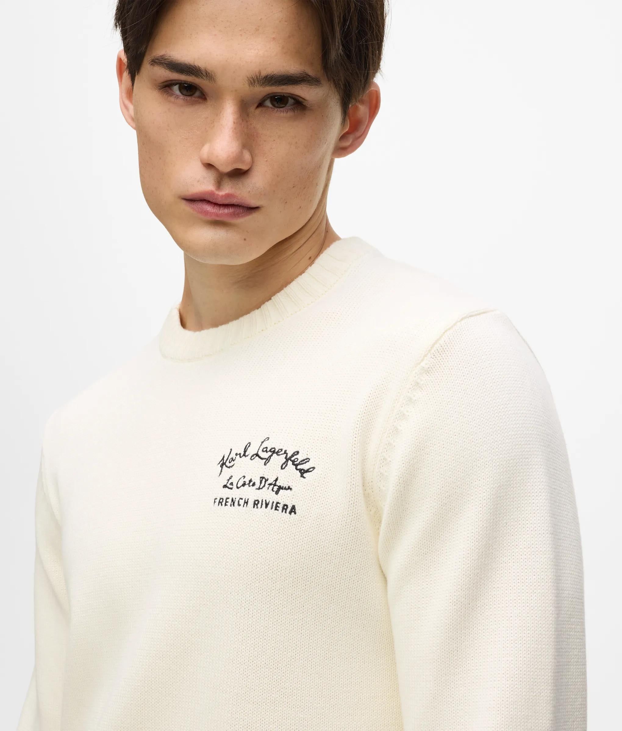 Côte D'azur Sweater, Man, Beige, Size: M - Karl Lagerfeld - Modalova