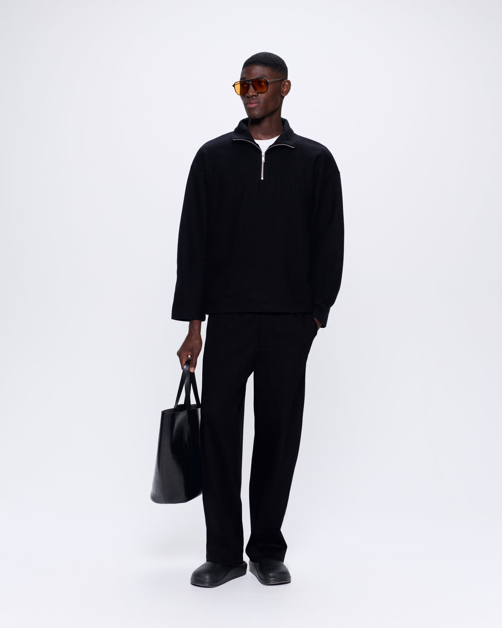 Men's Recycled Wool Jersey Half-Zip Sweater - PANGAIA - Modalova