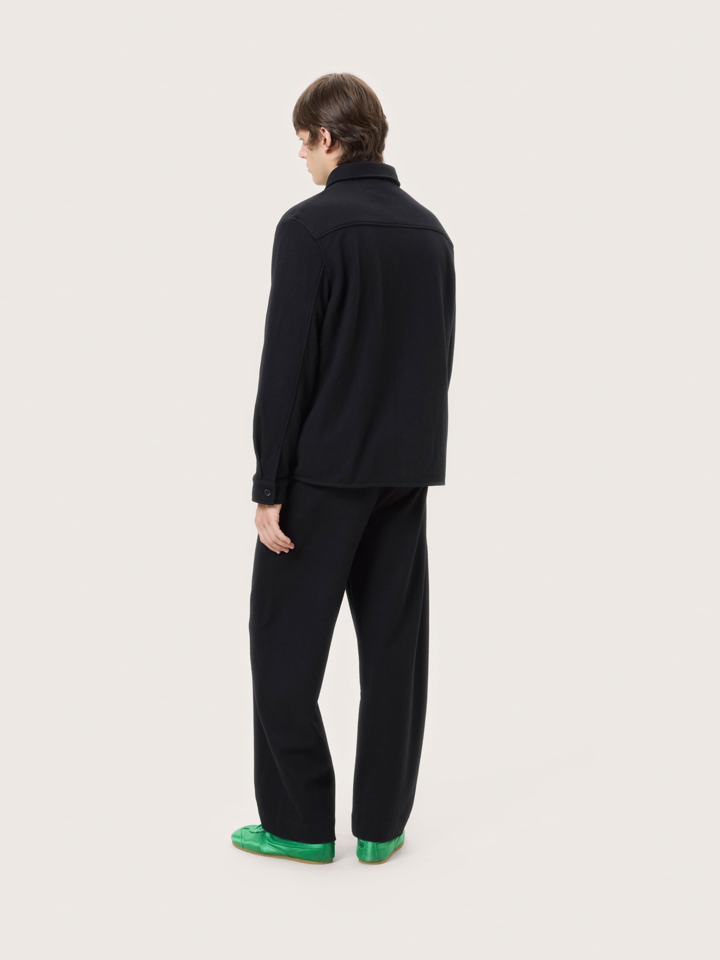 Mens Wool Jersey Trousers—Black - PANGAIA - Modalova