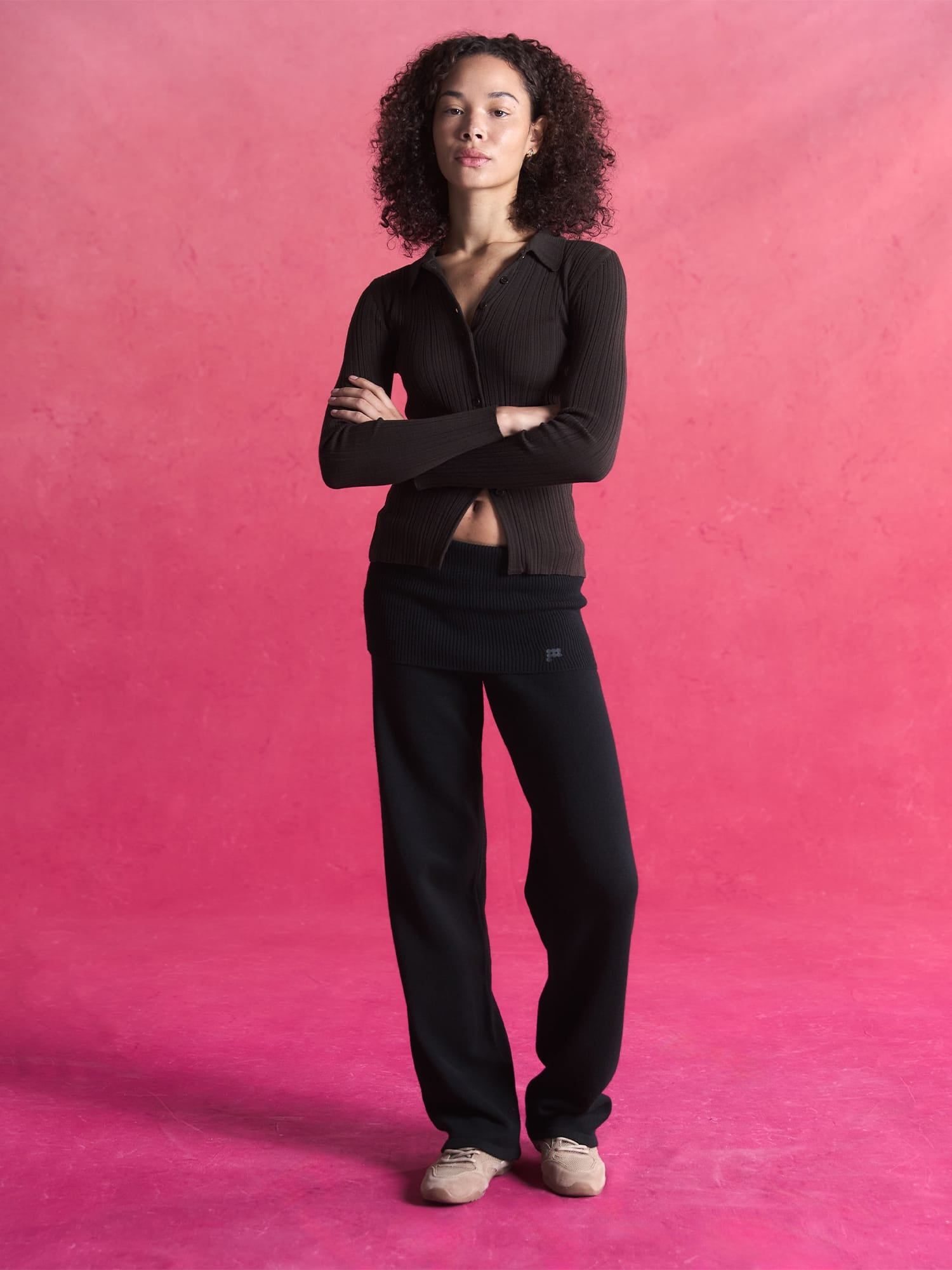 Womens Merino Wool Button Up Top - PANGAIA - Modalova