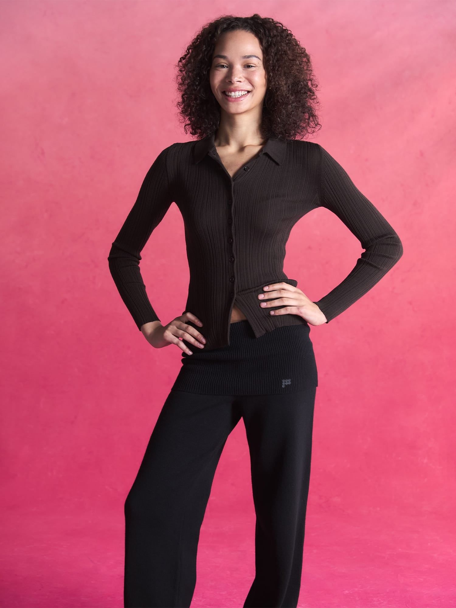 Womens Merino Wool Button Up Top - PANGAIA - Modalova