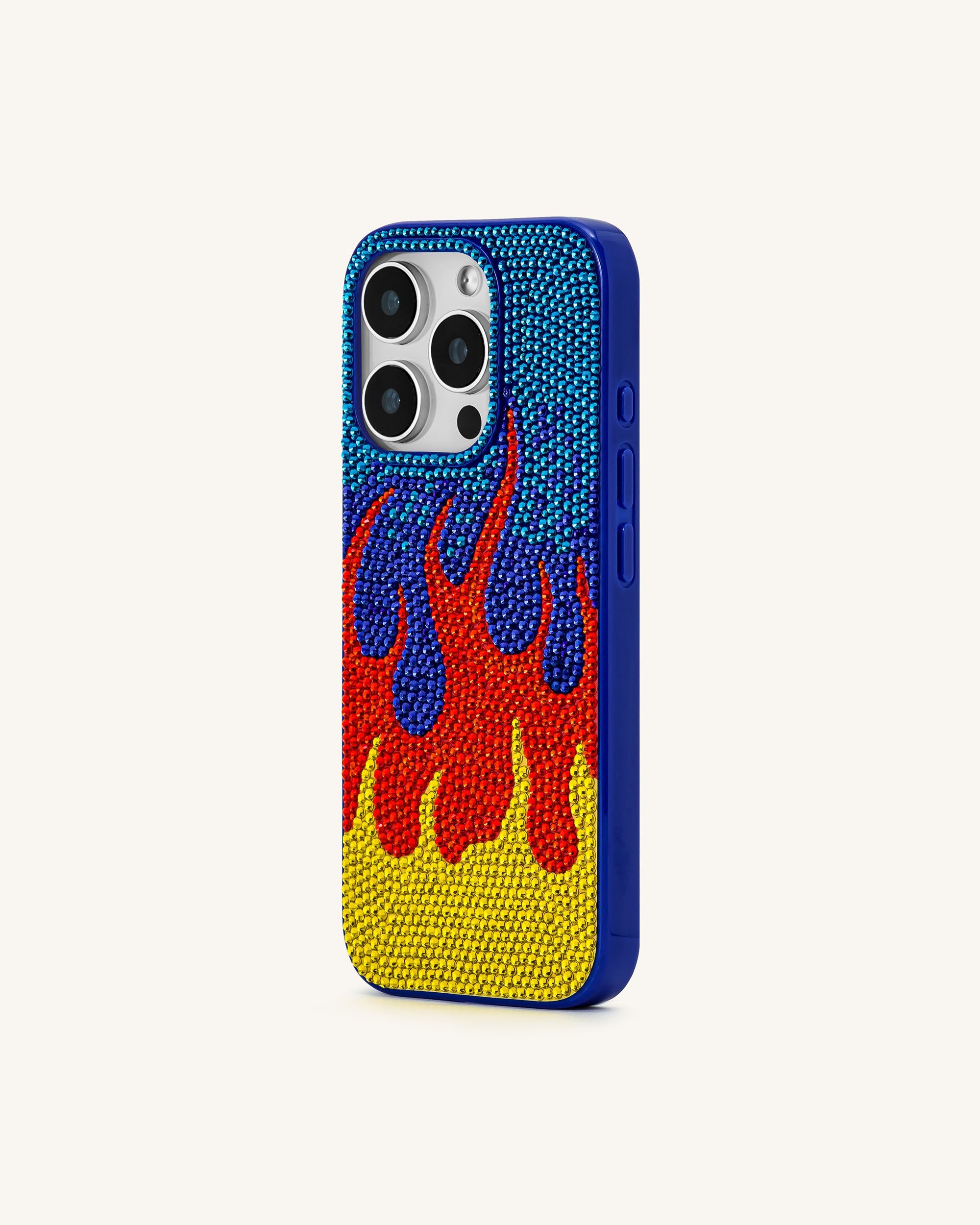 Flame Pattern Phone Case - Multicolor Blue - JW PEI - Modalova