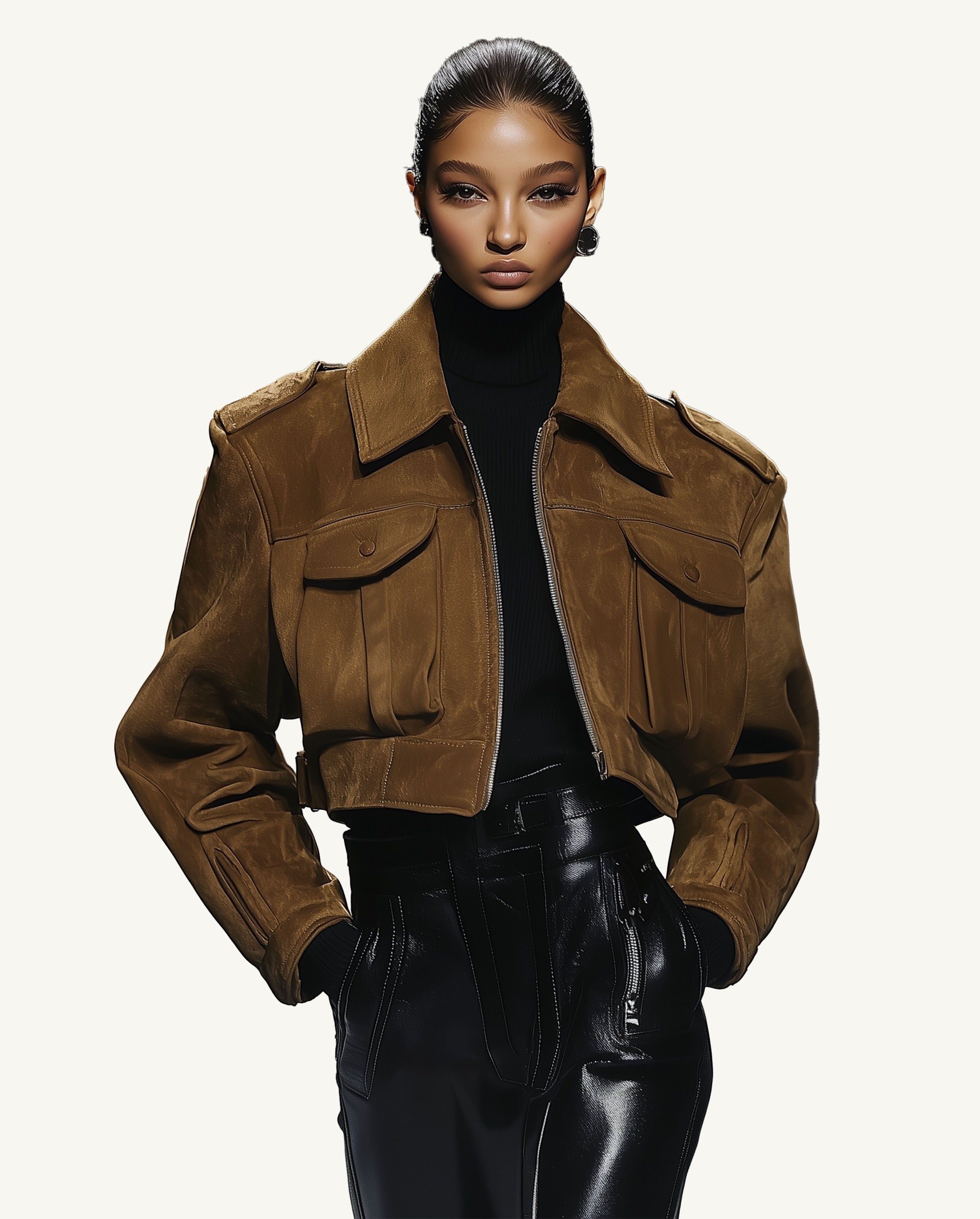 Adeline Faux Suede Jacket - Brown - JW PEI - Modalova