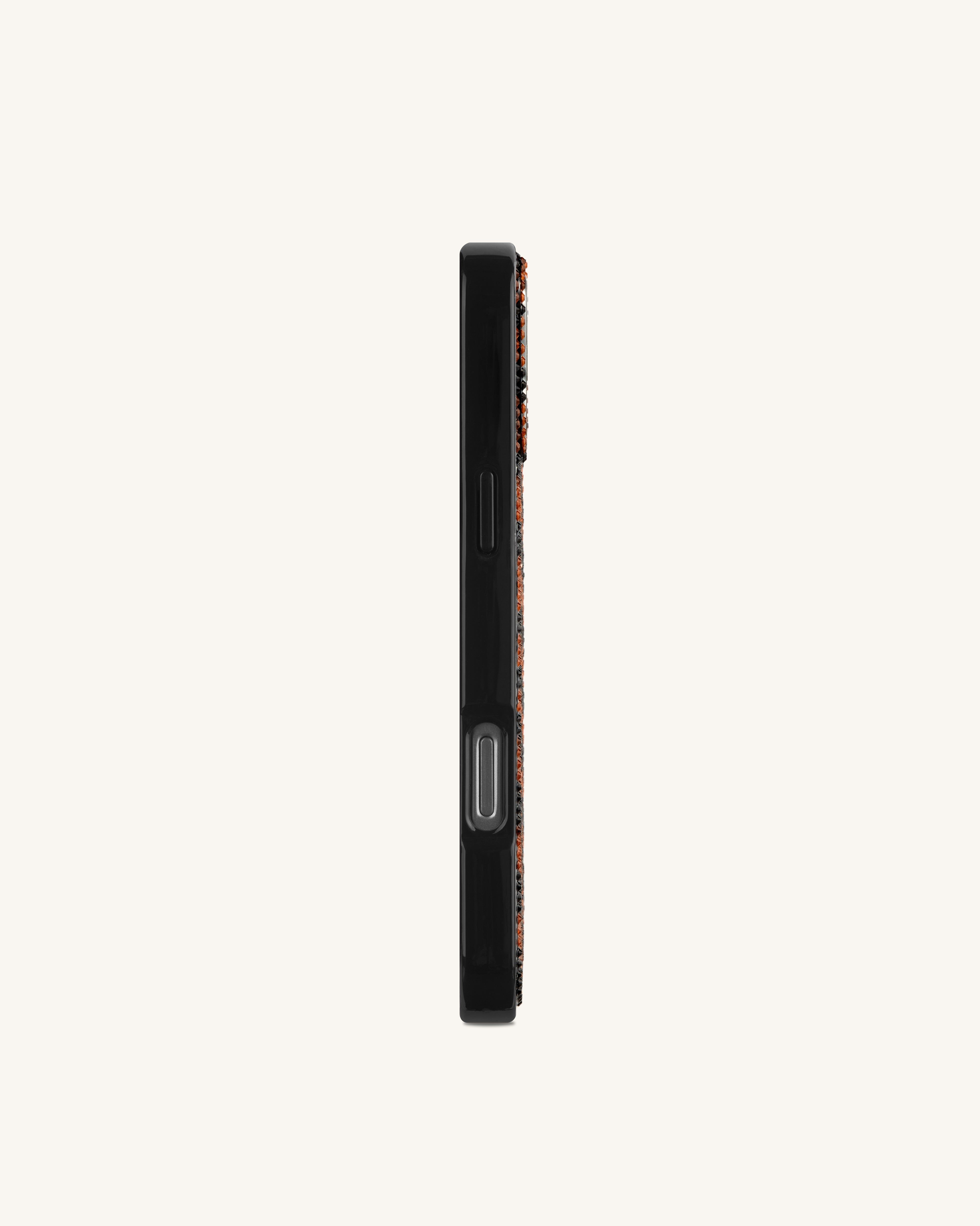 Tiger Stripe Artificial Crystal Phone Case - Black - JW PEI - Modalova